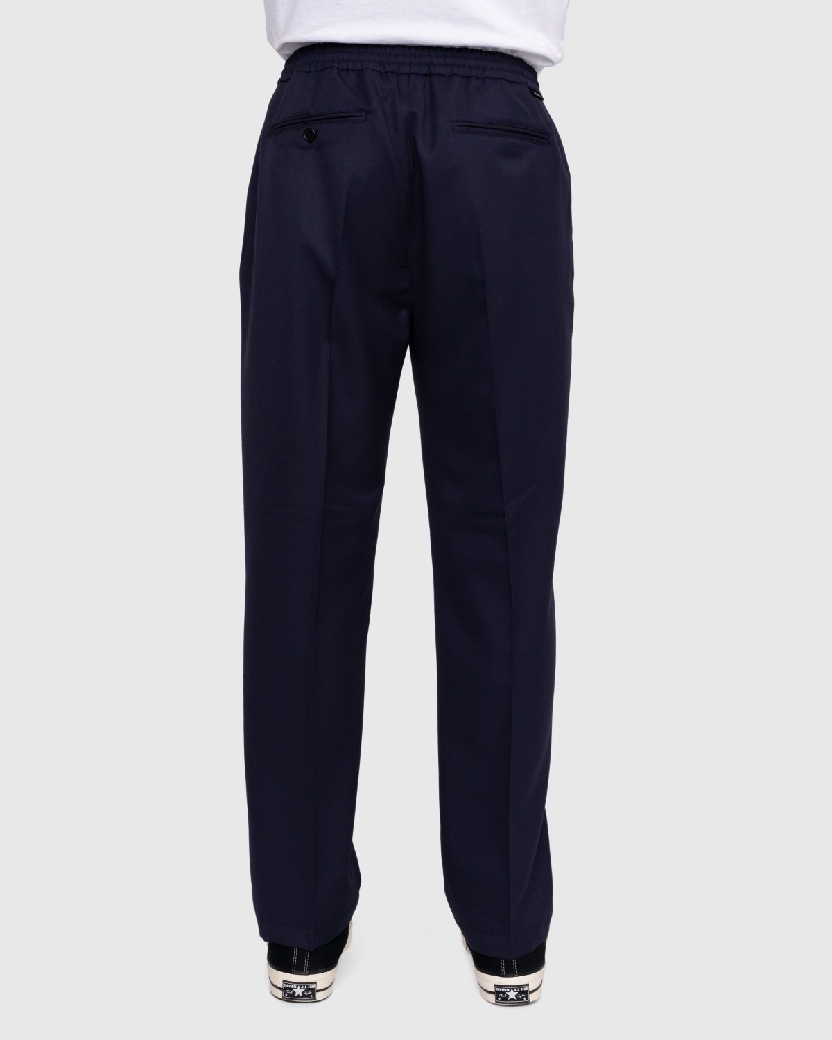 Highsnobiety – Wool Blend Elastic Pants Navy - Trousers - Blue - Image 4