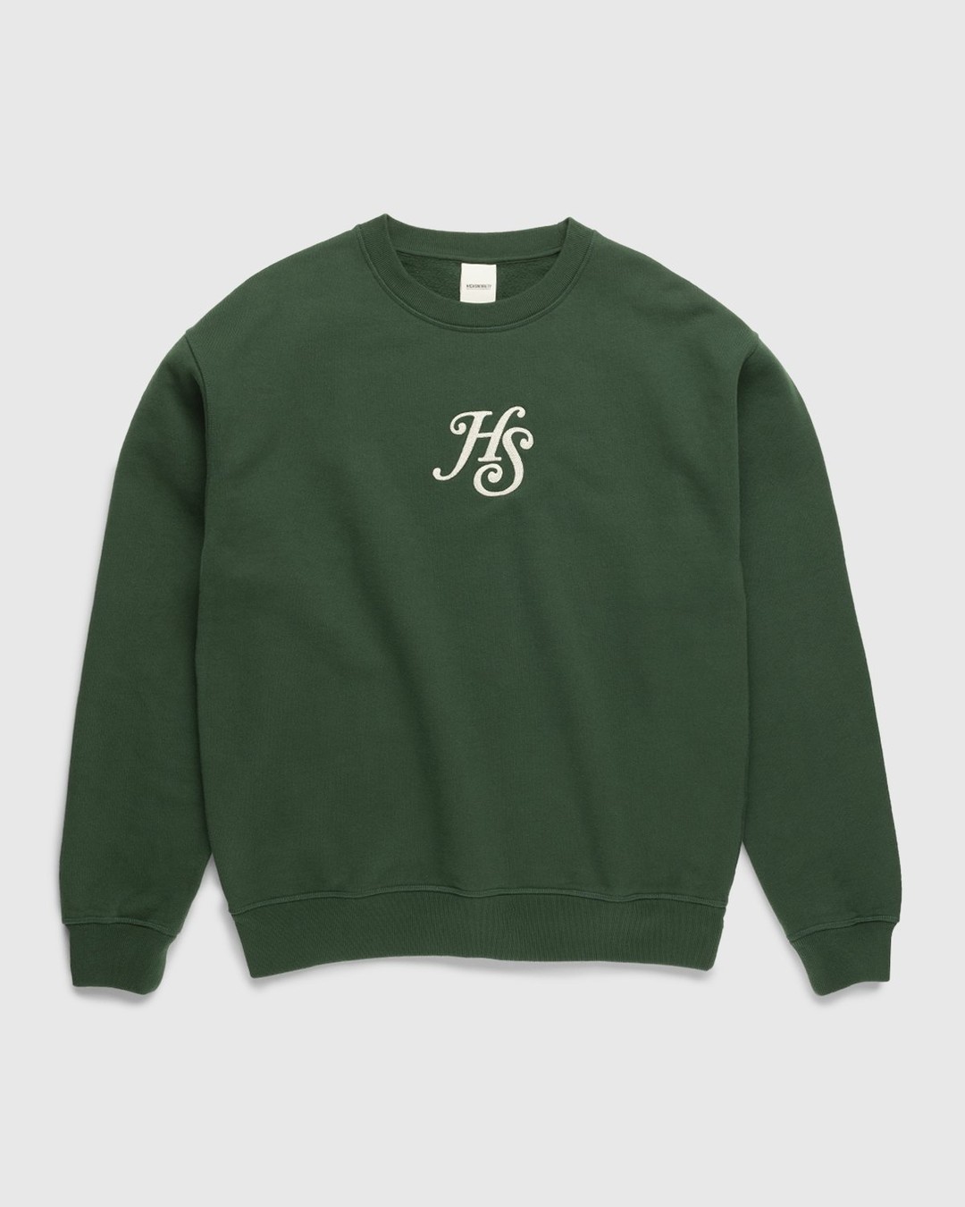 Highsnobiety – Logo Fleece Staples Crew Campus Green - Sweats - Green - Image 1