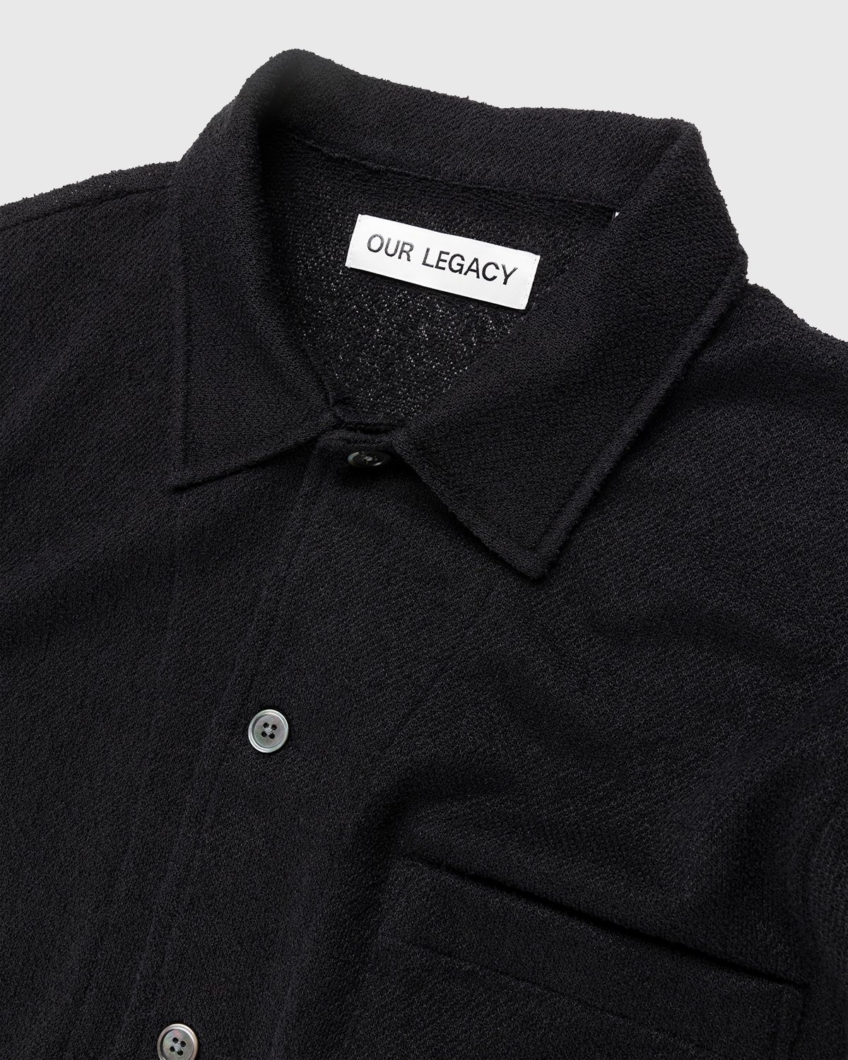 Our Legacy – Box Short Sleeve Shirt Black Boucle - Shirts - Black - Image 3