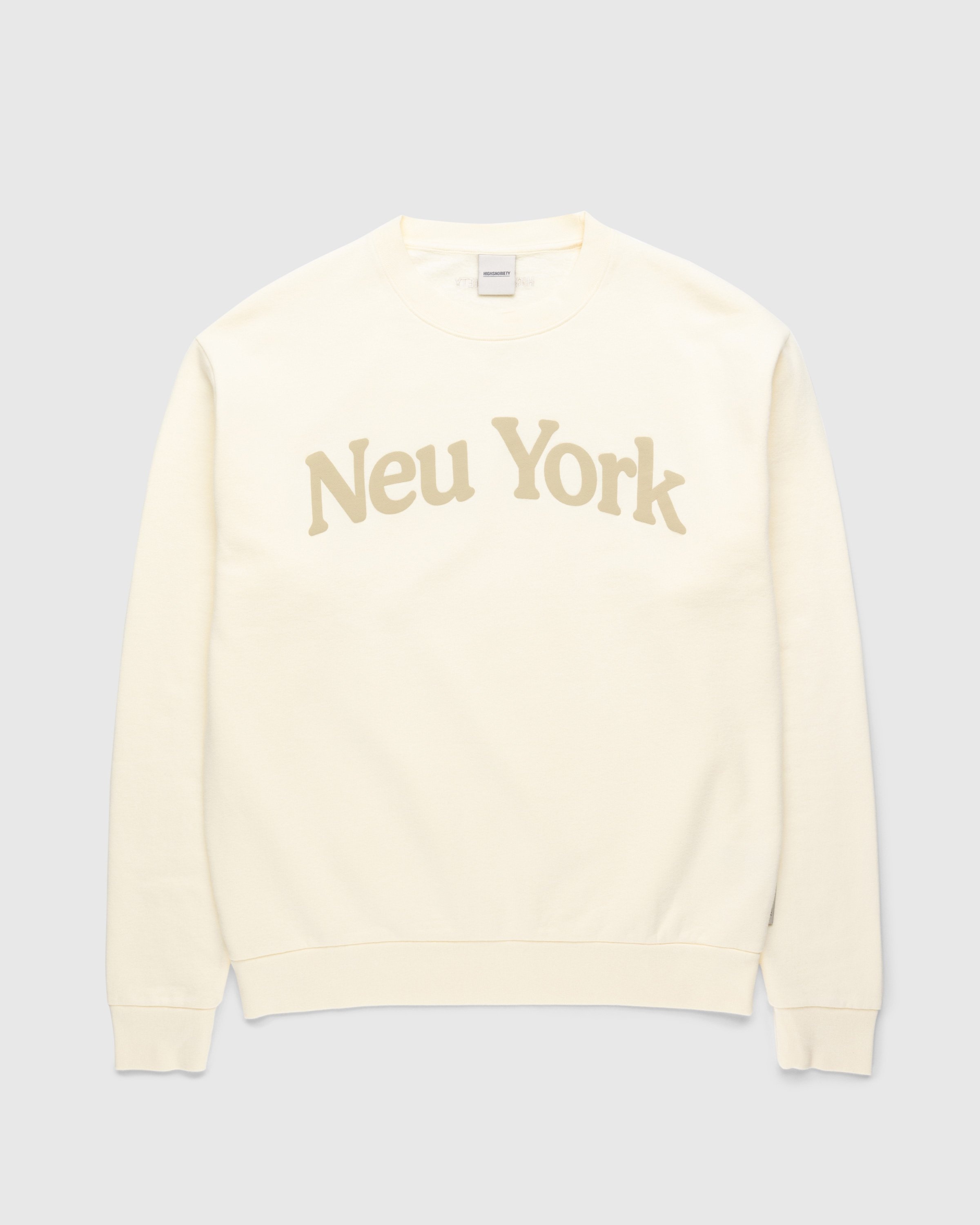 Highsnobiety – Neu York Crewneck Eggshell - Sweats - Yellow - Image 1