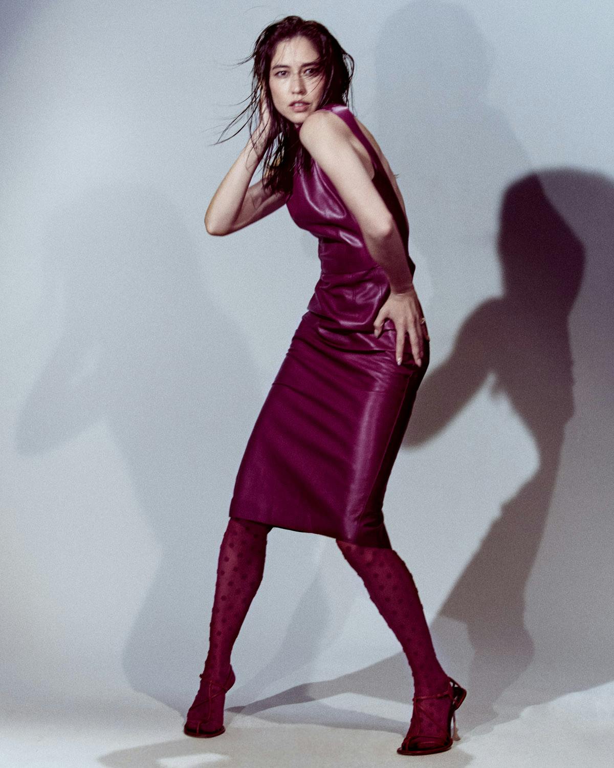 Dress, tights, and shoes LANVIN Rings TIFFANY & CO.