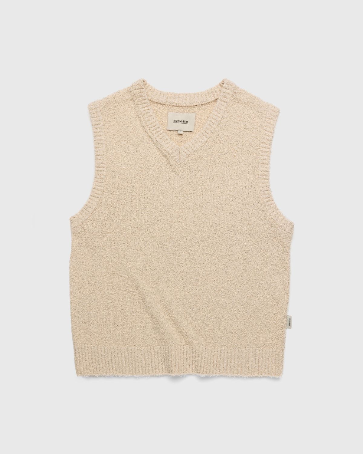Highsnobiety – V-Neck Sweater Vest Beige - Gilets - Beige - Image 1