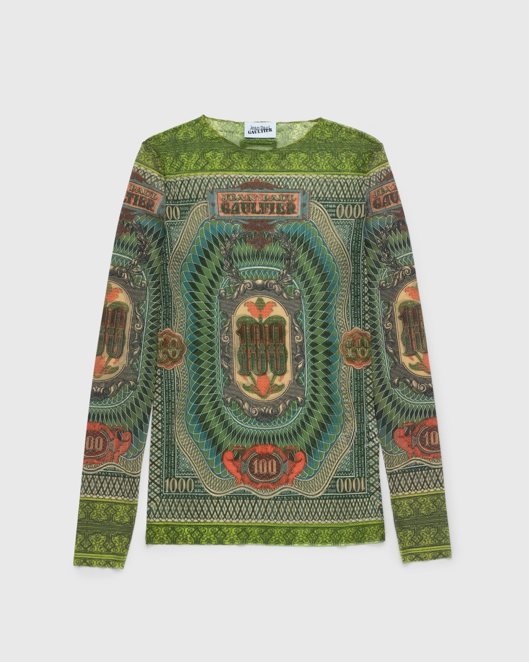 Jean Paul Gaultier – Long-Sleeve Banknote Top Multi | Highsnobiety