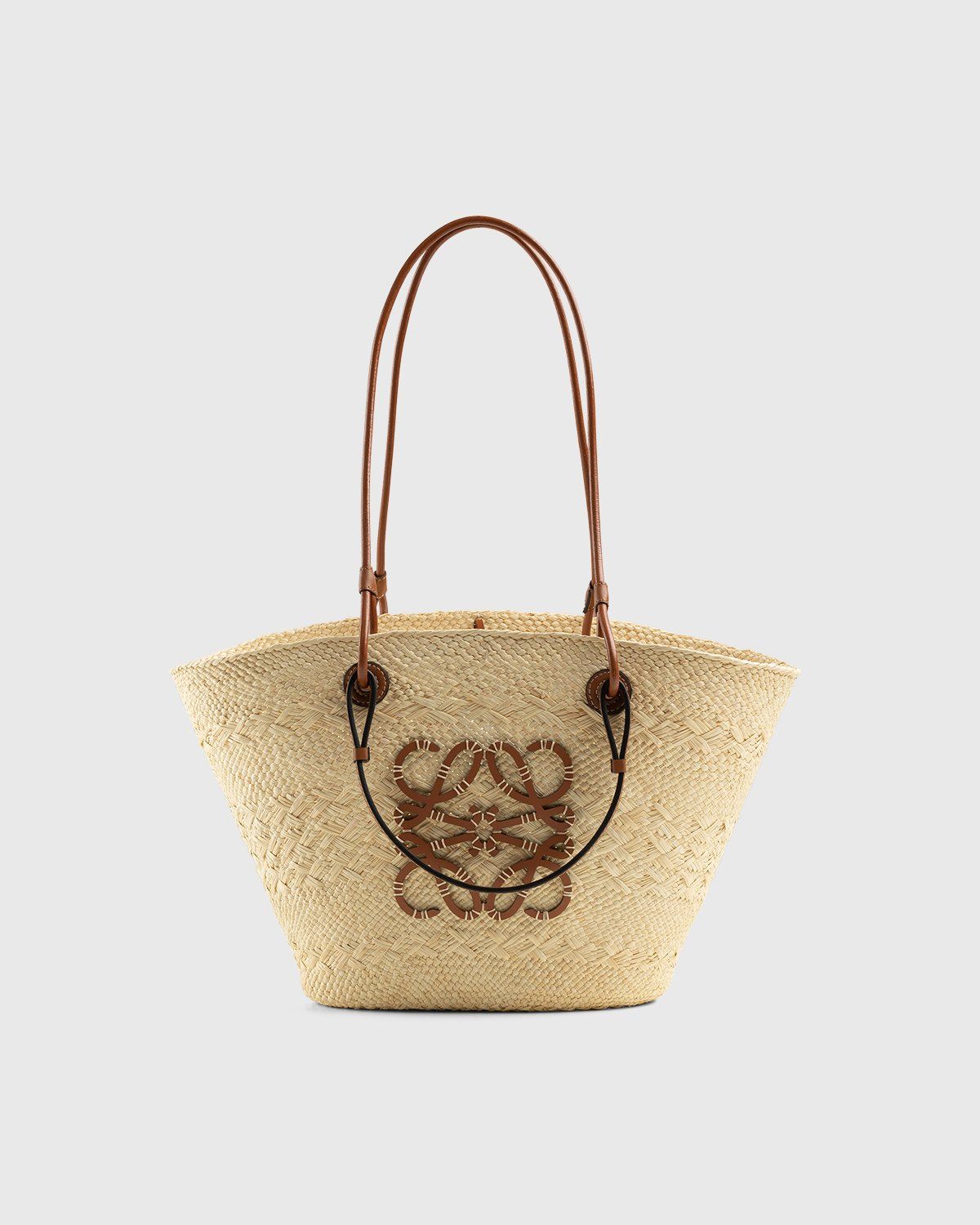 Loewe Leather X Paulas Ibiza Anagram Basket Bag in Beige Natural Womens Bags Tote bags 