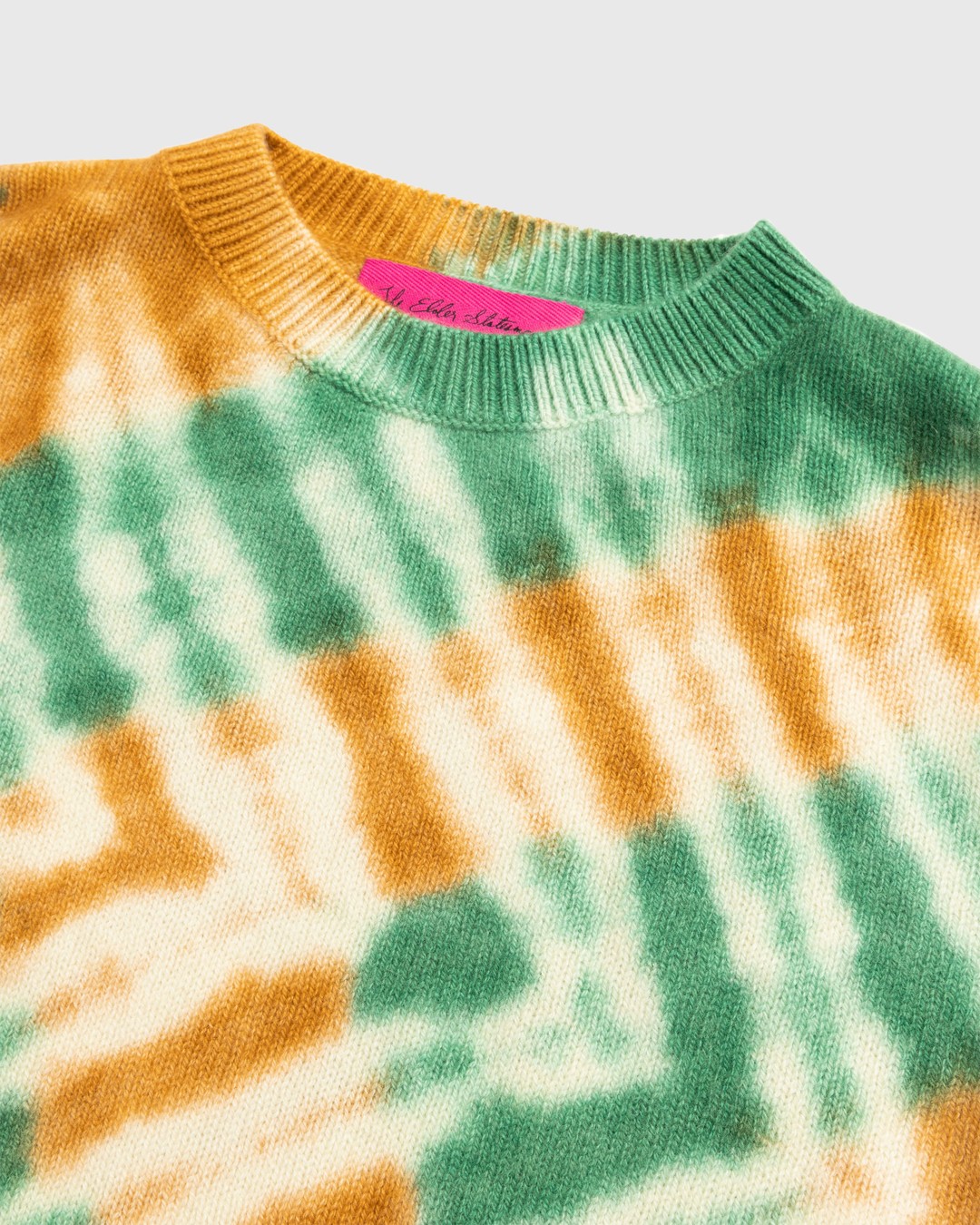 The Elder Statesman – Zig Crew Ivory - Knitwear - Blue - Image 3