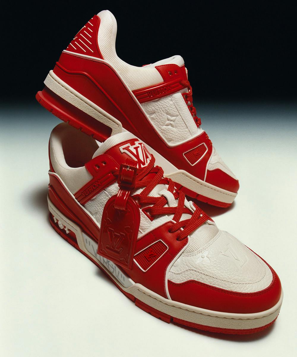 This Sample (RED) x LV Trainer Is Being Auctioned Off for Charity 有名な高級ブランド 2021ss VUITTON LOUIS RED LINE TRAINER スニーカー