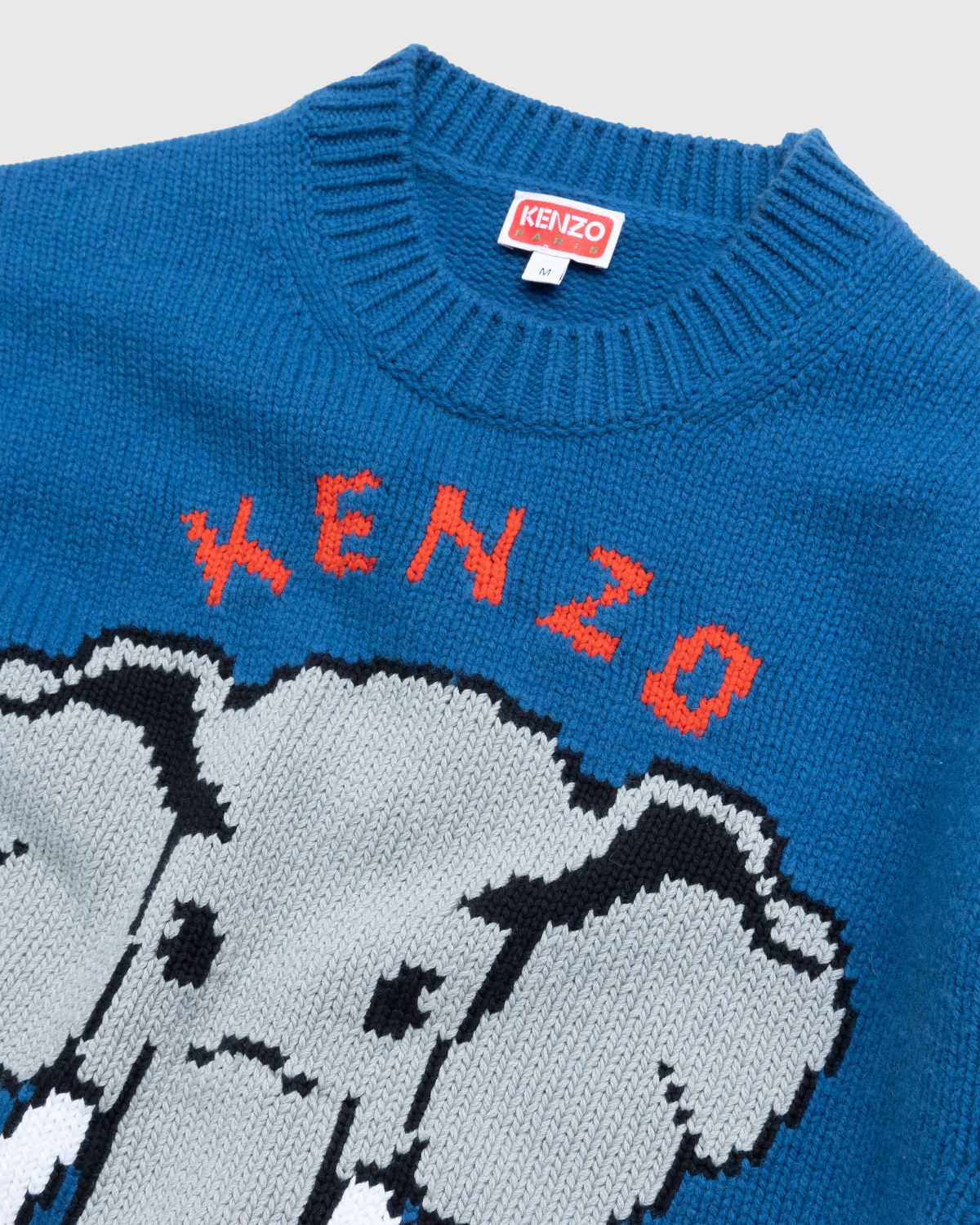 Kenzo – Bowling Elephant Merino Wool Jumper Wisteria - Knitwear - Blue - Image 6