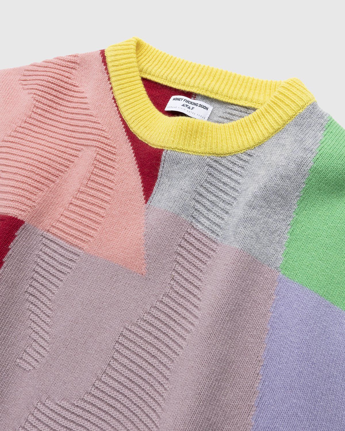 Honey Fucking Dijon x Eli Avaf – Textured Crewneck Knitted Sweater - Knitwear - Multi - Image 3
