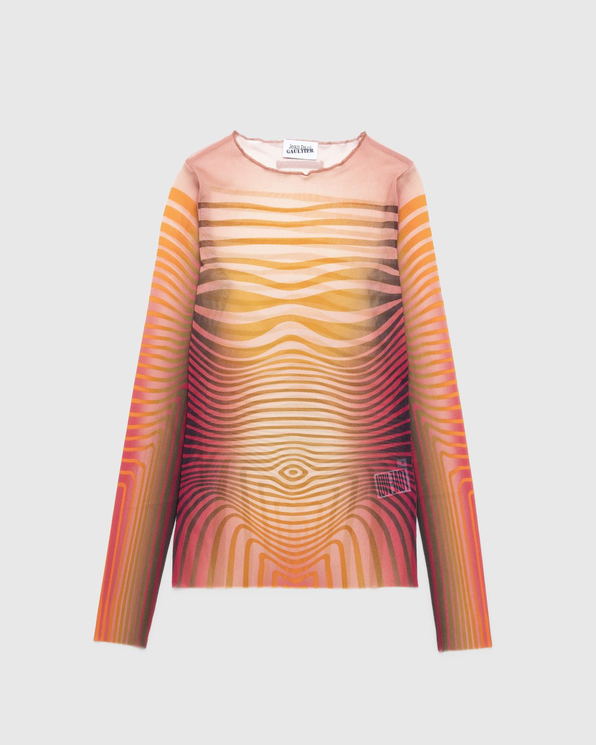 Jean Paul Gaultier – Crewneck Long Sleeves Printed Morphing Stripes Red