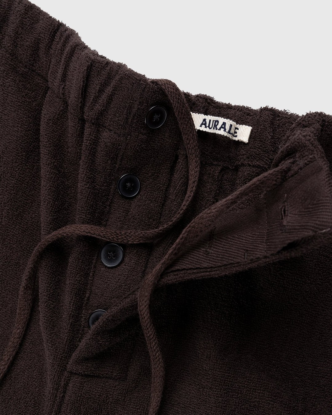 Auralee – Cotton Terry Cloth Shorts Brown - Shorts - Brown - Image 4