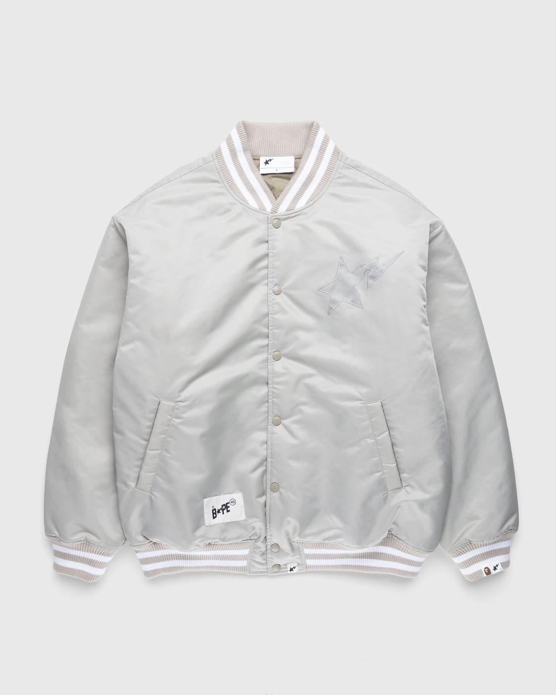 BAPE x Highsnobiety – Varsity Jacket Ivory - Outerwear - Grey - Image 1