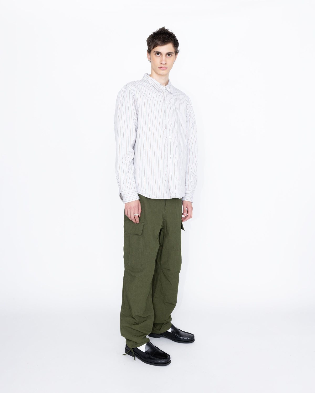 Highsnobiety HS05 – Insulated Shirt Jacket Striped - Outerwear - Beige - Image 3