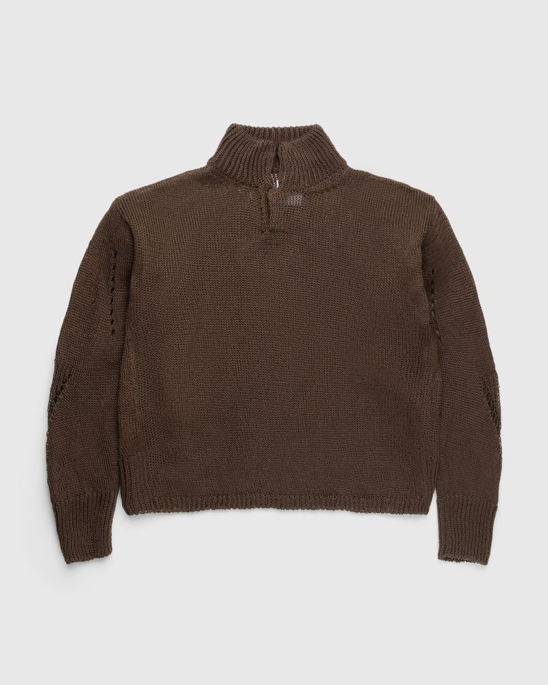 ROA – Longsleeve Knit Polo Brown