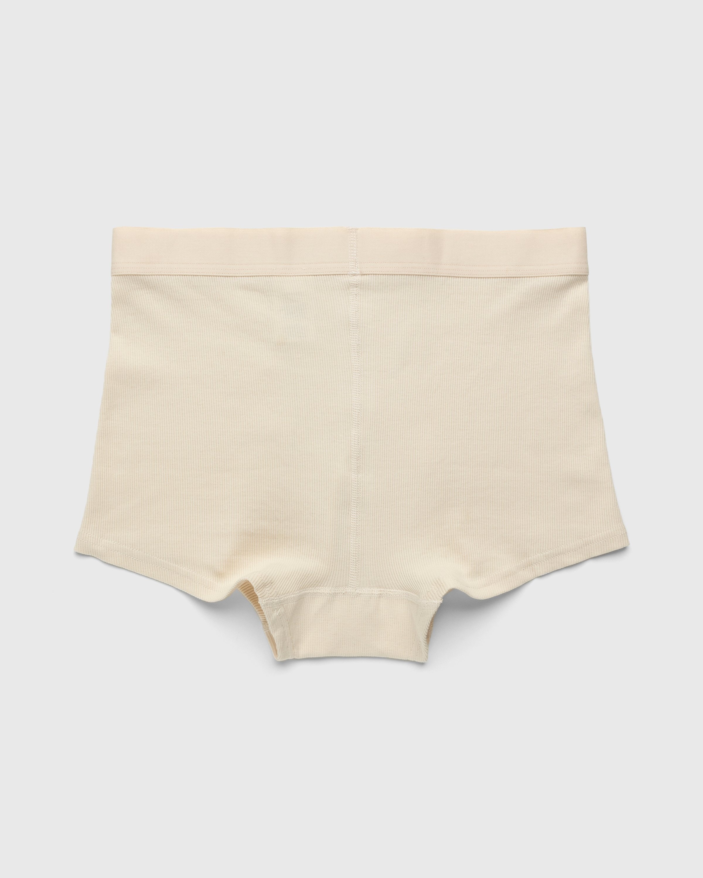 Marine Serre – Organic Cotton Ribbed Boxers Beige - Underwear - Beige - Image 6