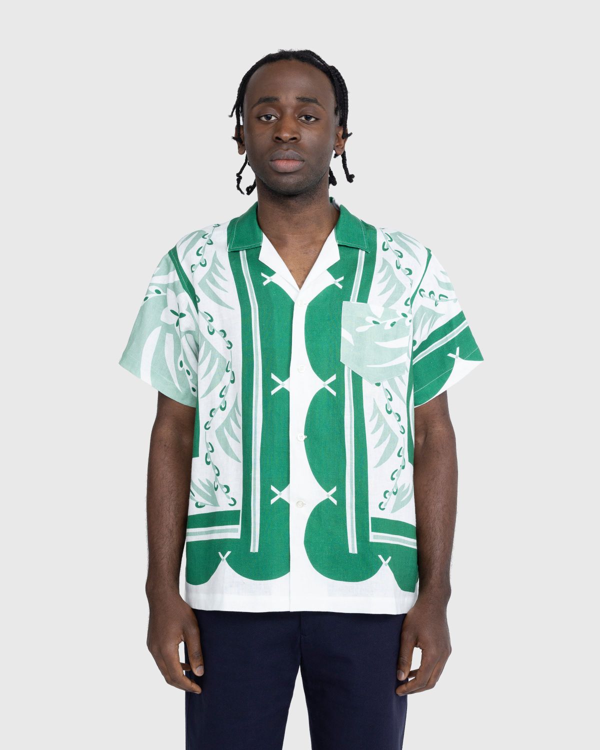 Short Sleeve Boxy Jacquard Bandana Shirt