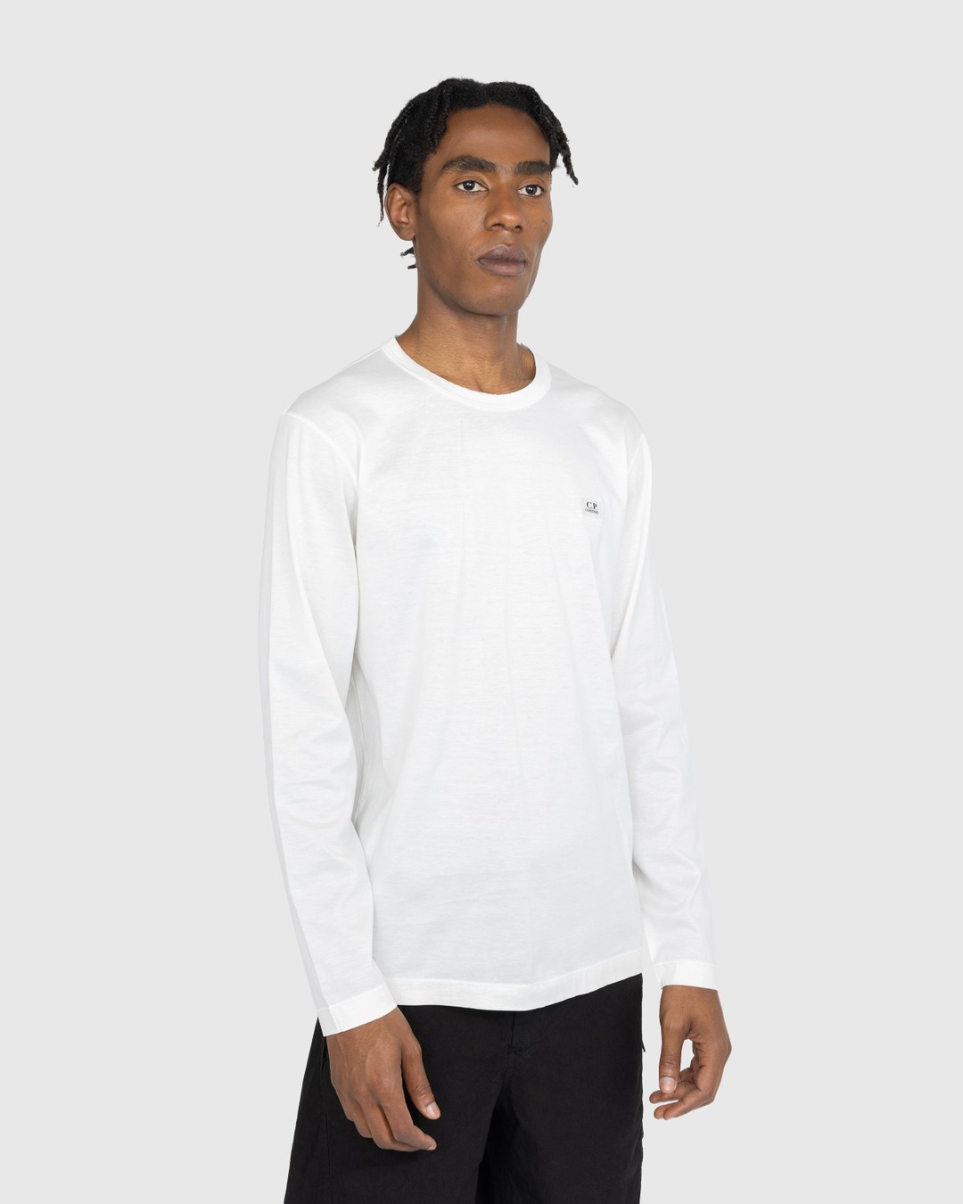 C.P. Company – Logo Patch Long-Sleeve T-Shirt Gauze White - Longsleeves - White - Image 2