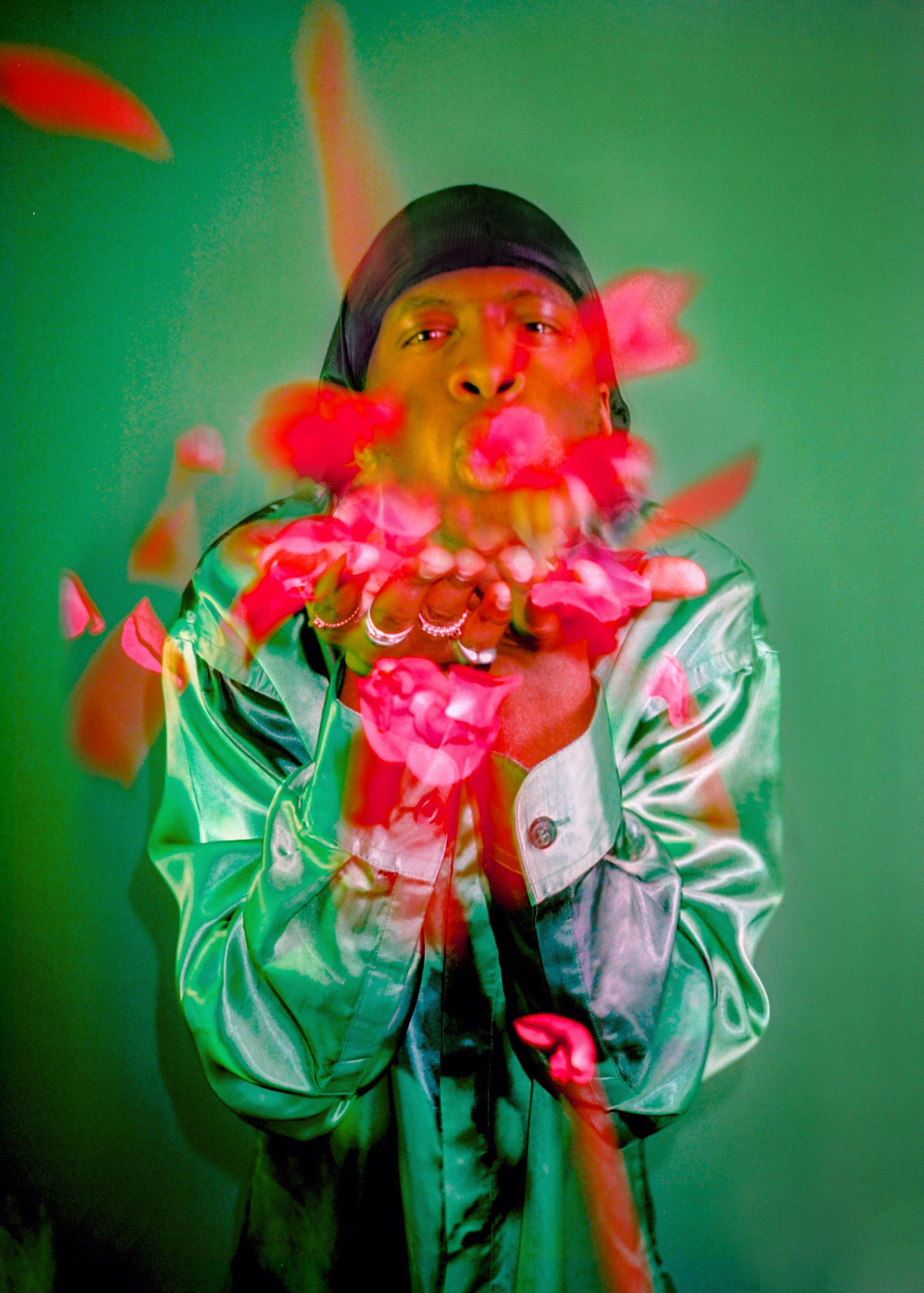 Shirt by PRONOUNCE / Durag (throughout) MODEL’S OWN