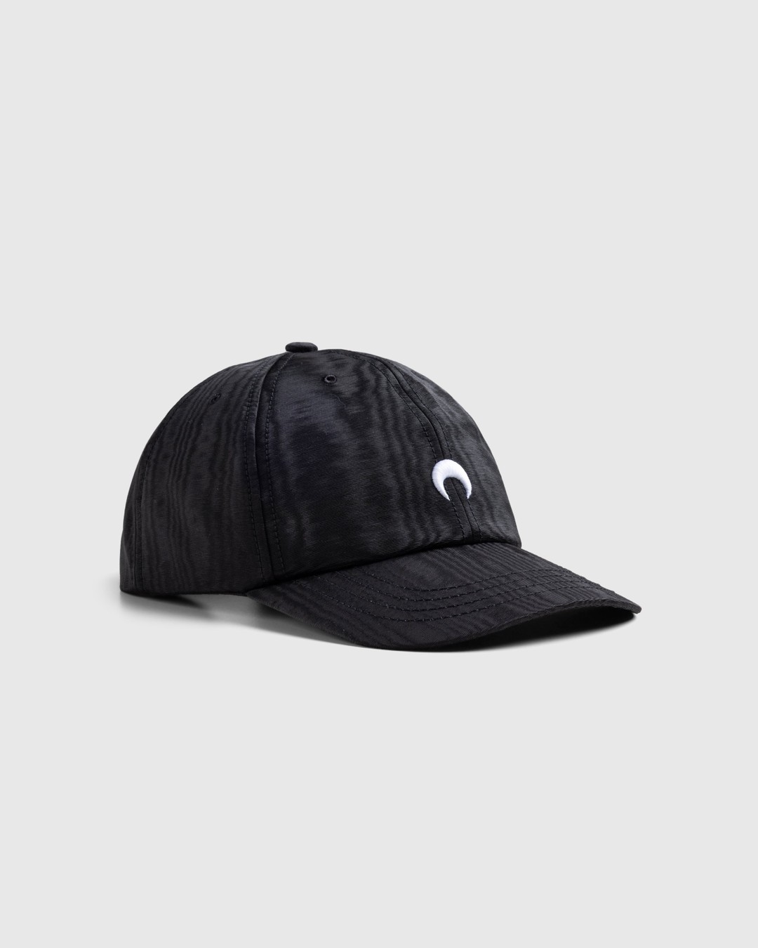 Marine Serre – Embroidered Regenerated Moire Cap Black - Hats - Black - Image 1