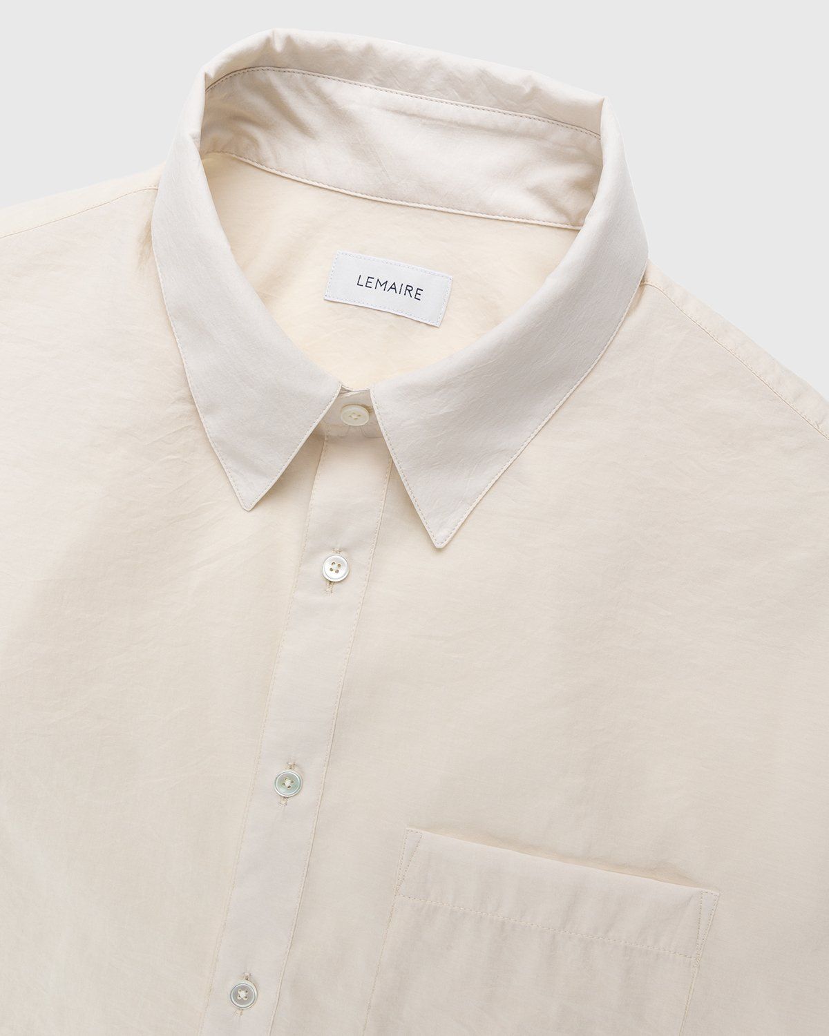 Lemaire – Regular Collar Short Sleeve Shirt Ivory