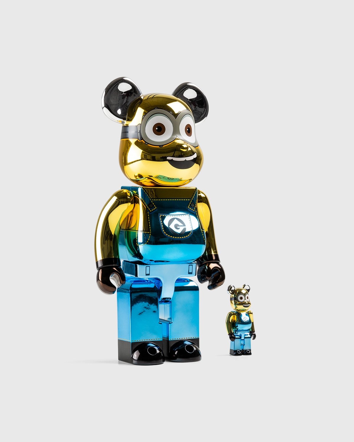 Medicom – Be@rbrick Minions Dave Chrome Version 100% and 400% Set Multi - Art & Collectibles - Multi - Image 3