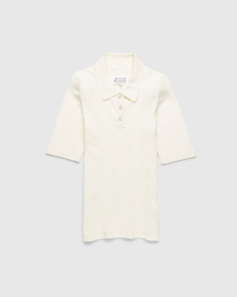 Maison Margiela – Knitted Polo Shirt Beige