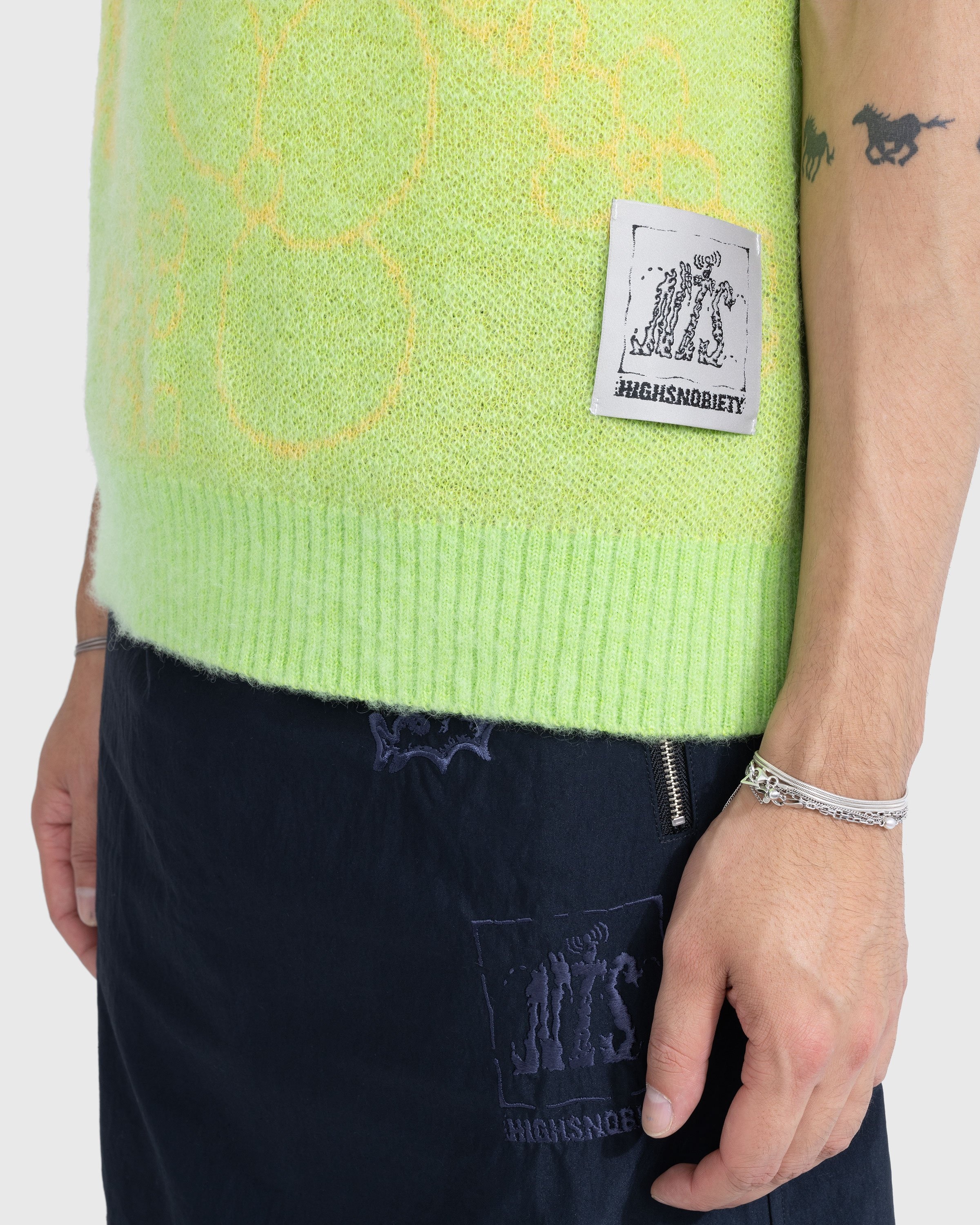 NTS x Highsnobiety – Alpaca Fuzzy Sweater Vest Green - Knitwear - Green - Image 6
