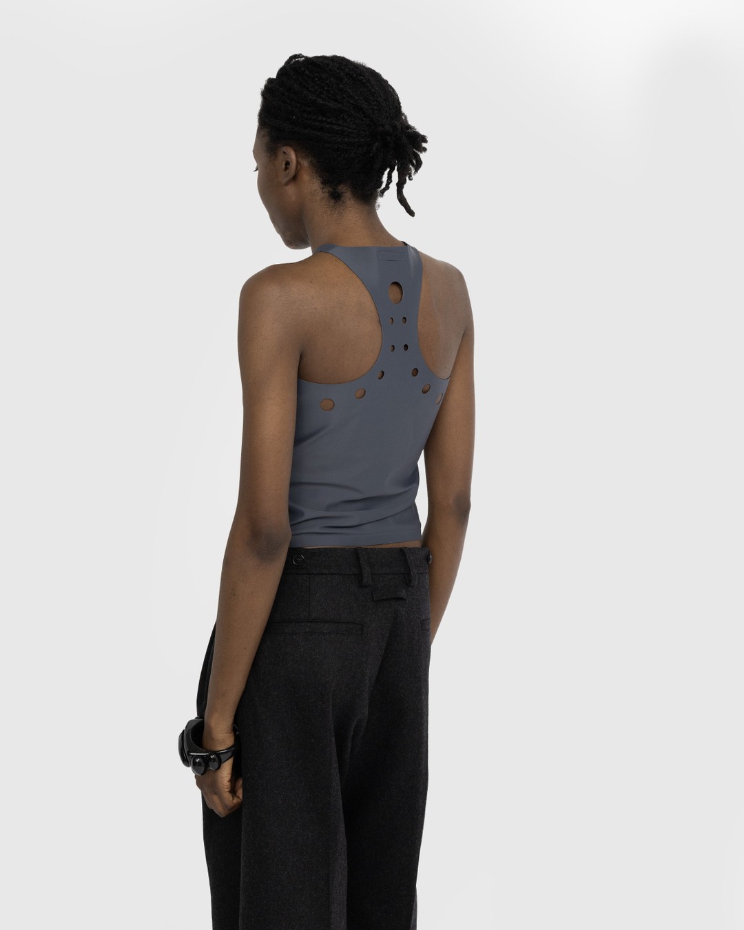 Jean Paul Gaultier – Perforated Details Tanktop - Men Tops - Grey - Image 3