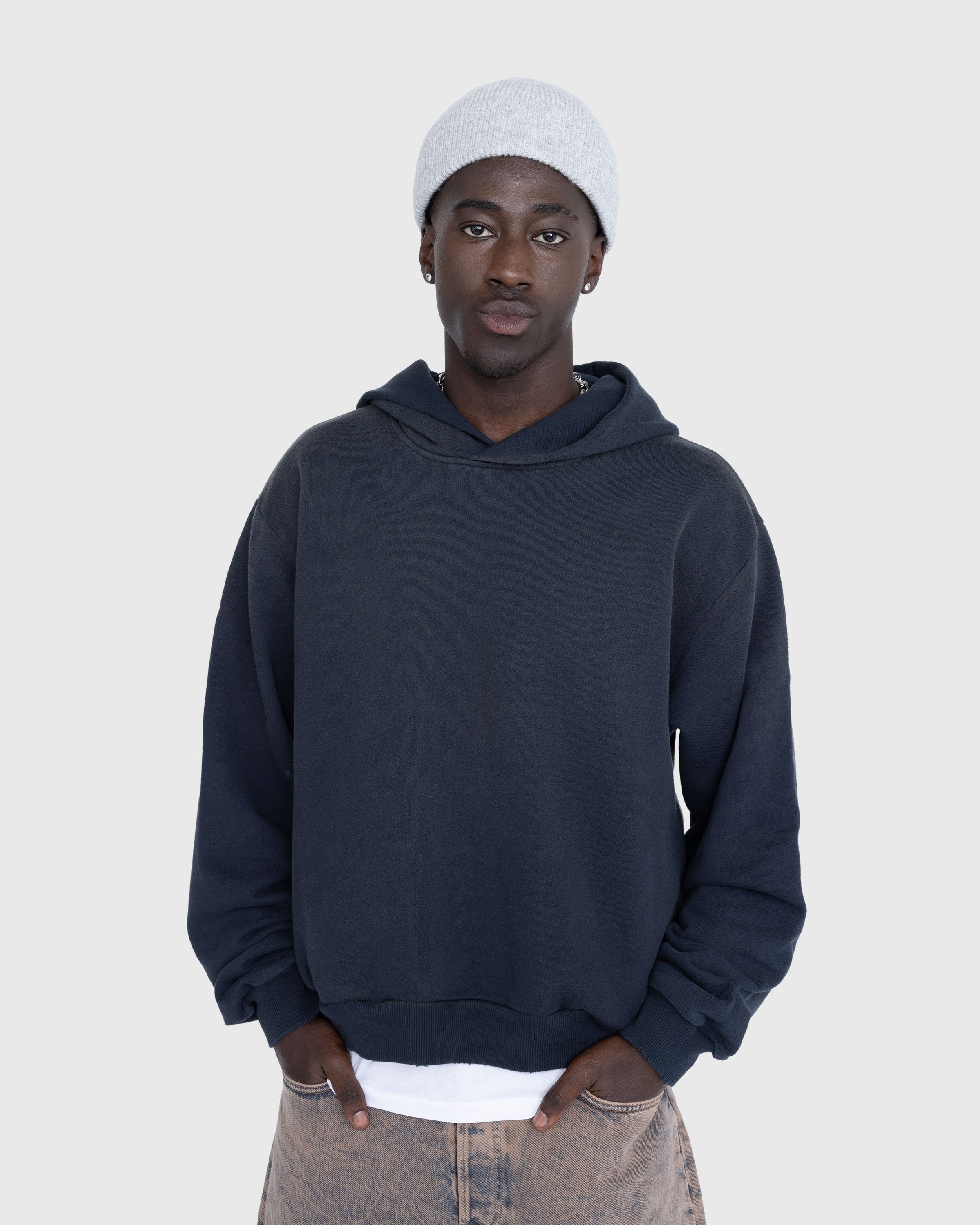 Navy logo hoodie shop