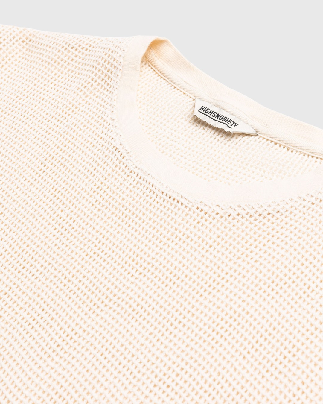 Highsnobiety – Cotton Mesh Knit T-Shirt Beige - T-Shirts - Beige - Image 6