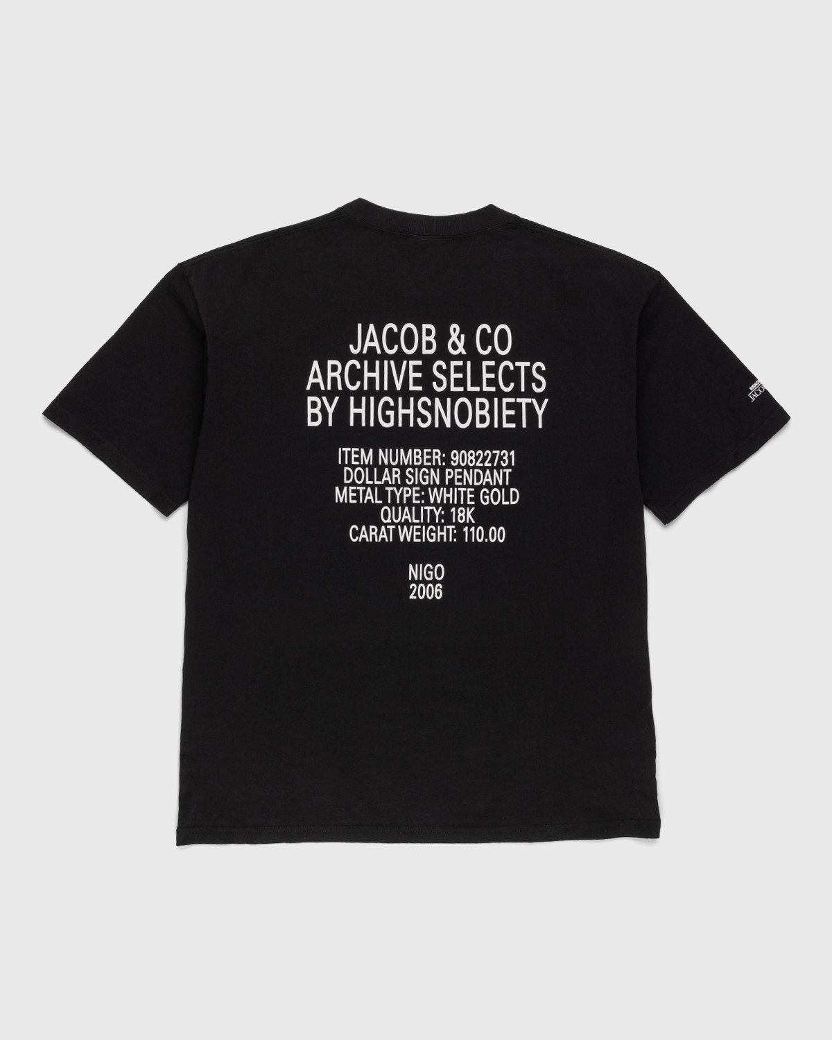 Jacob & Co. x Highsnobiety – Dollar Sign Pendant T-Shirt Black - Tops - Black - Image 2