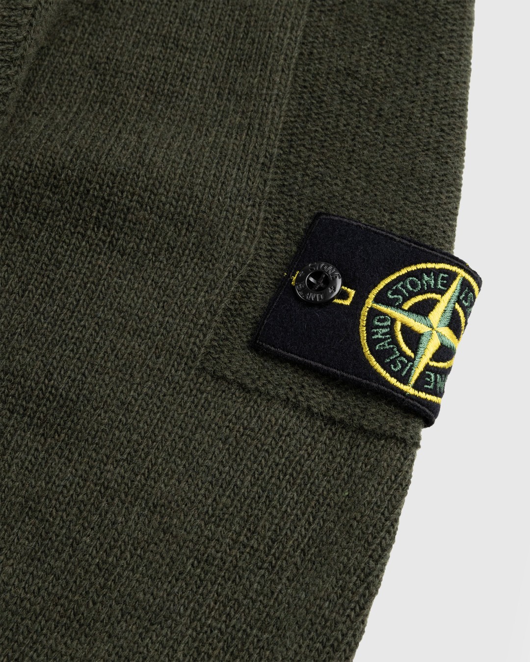 Stone Island – Lambswool Half-Zip Knit Olive - Knitwear - Green - Image 6