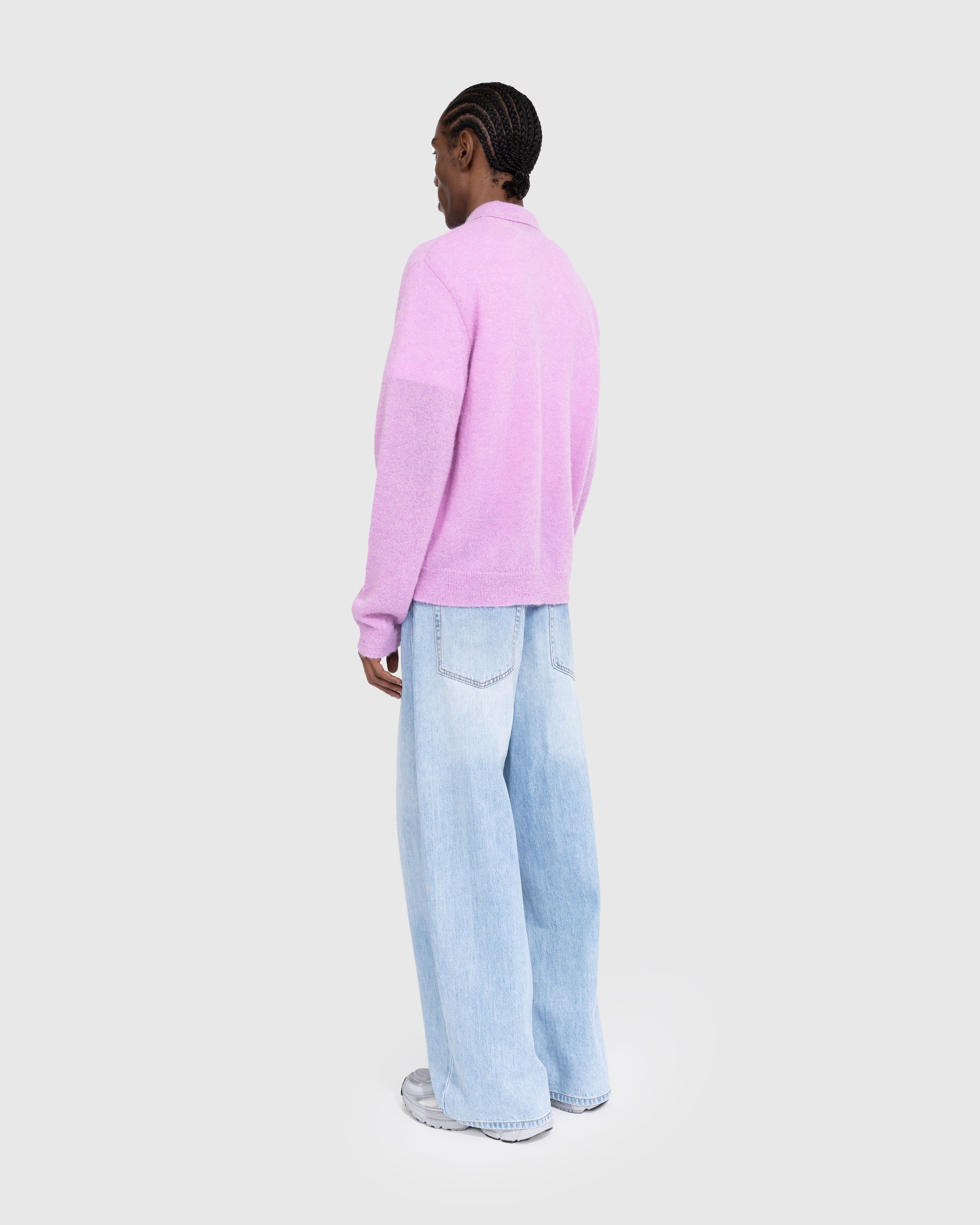 Our Legacy – Evening Polo Candyfloss Fuzzy Alpaca - Knitwear - Pink - Image 3