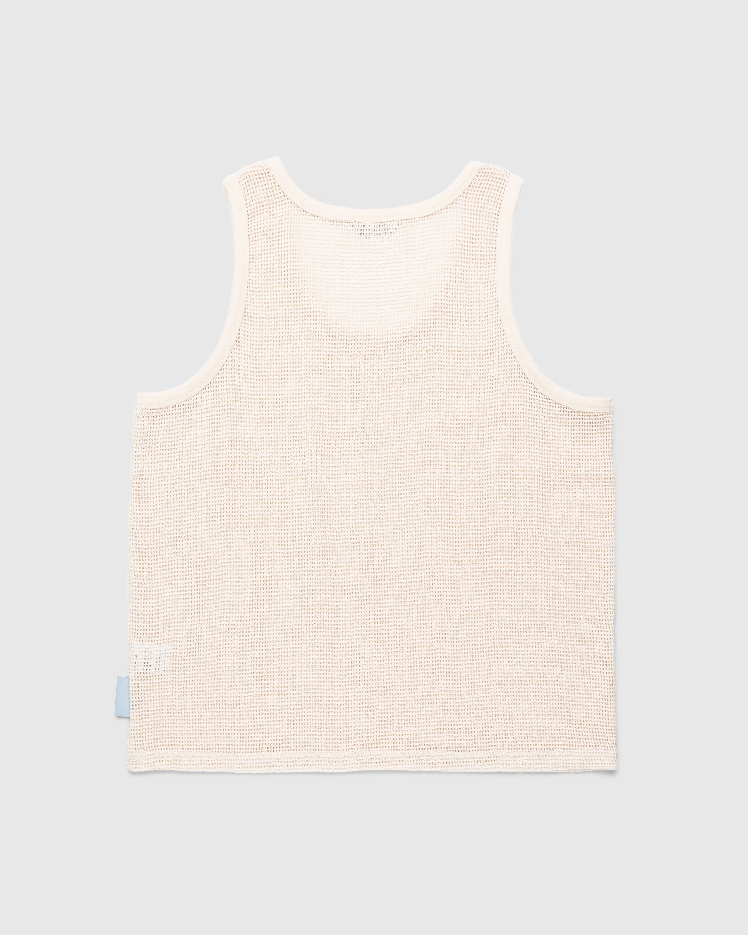 Highsnobiety – Cotton Mesh Knit Tank Top Eggshell - Tops - Beige - Image 2