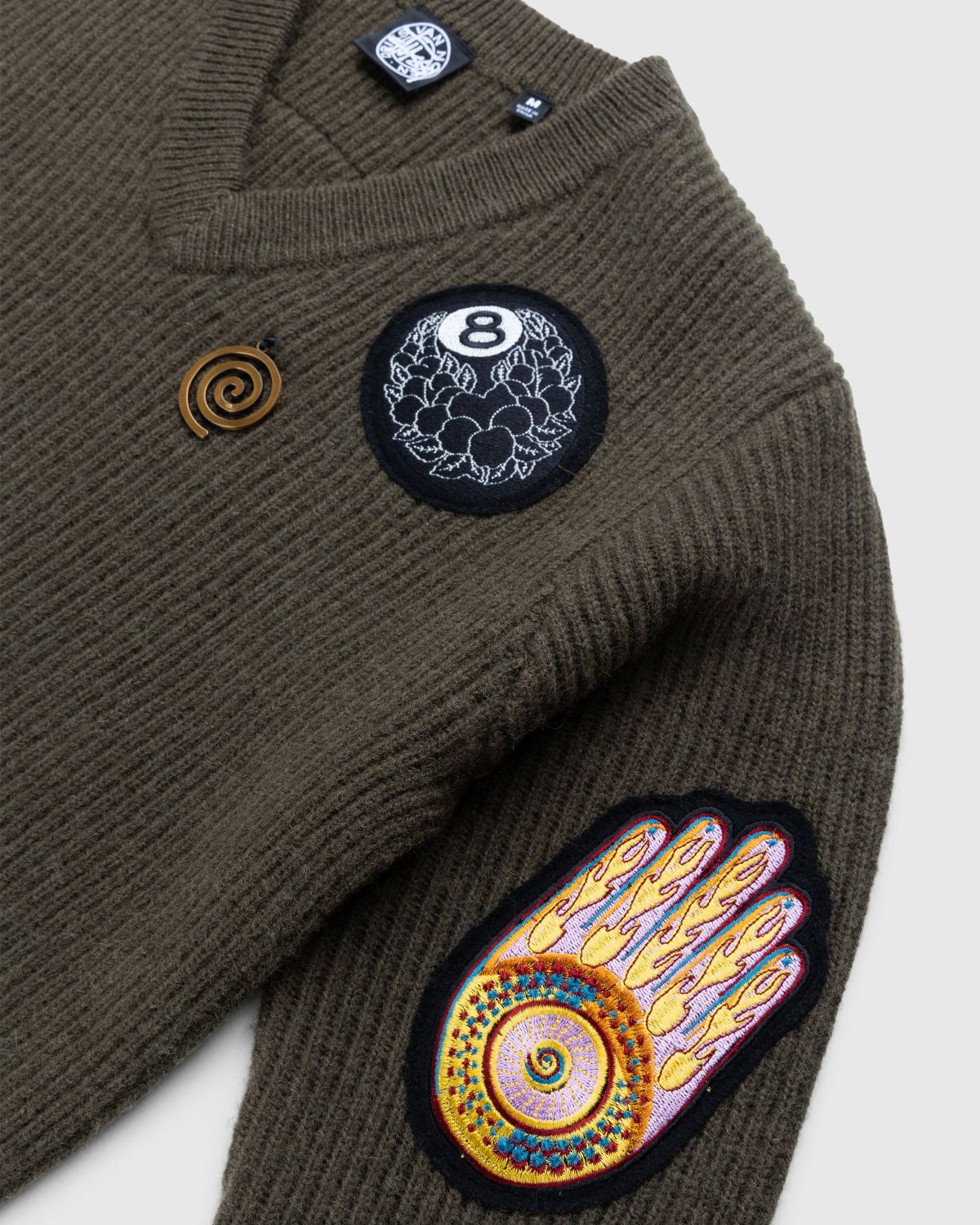 Stüssy x Dries van Noten – Badge Sweater - Knitwear - Brown - Image 4