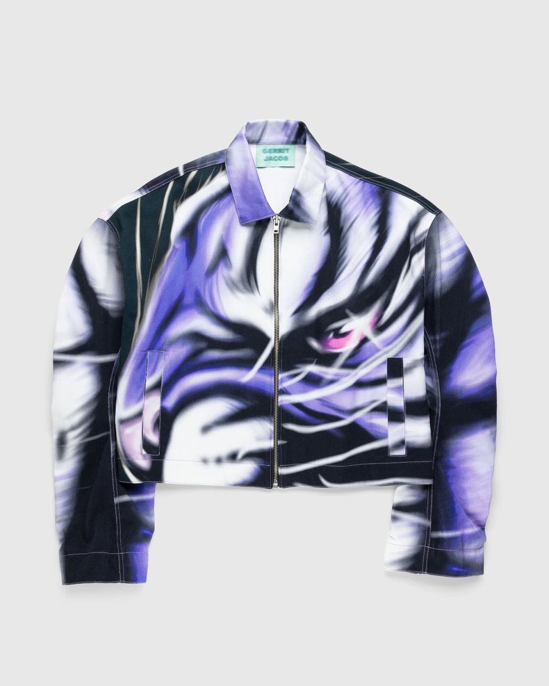 Printed Denim Jacket Purple