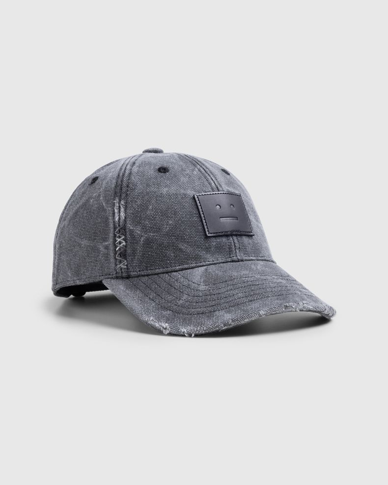 Leather Face Patch Cap Carbon Grey