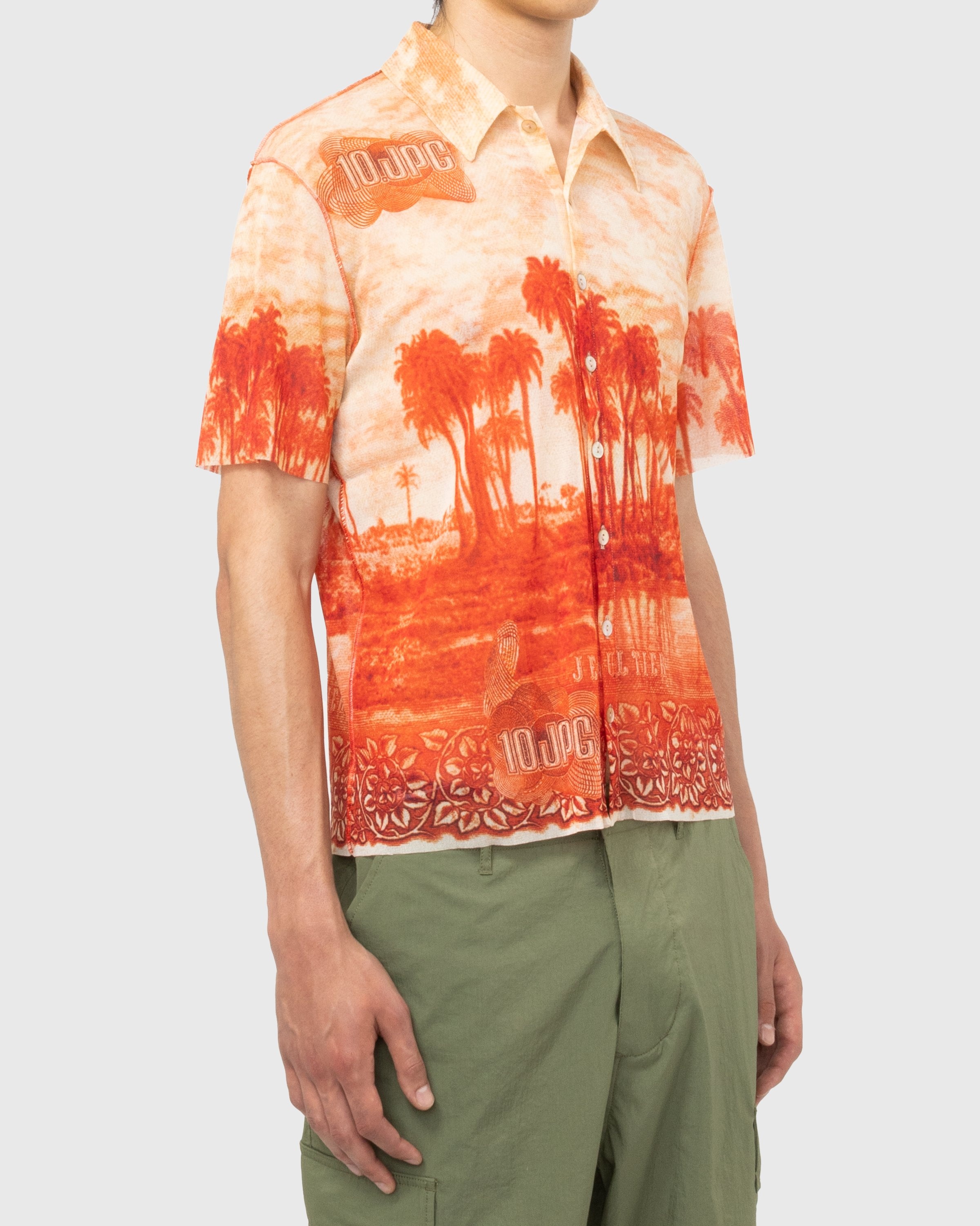 Jean Paul Gaultier – Palm Tree Summer Shirt Ecru/Red - Shirts - Red - Image 5