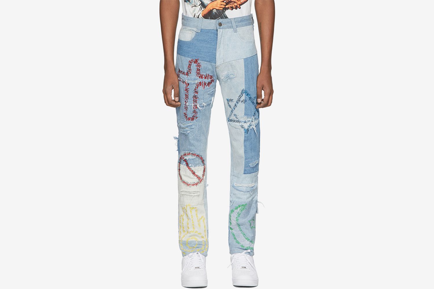 Blue Unified Embroidered Jeans