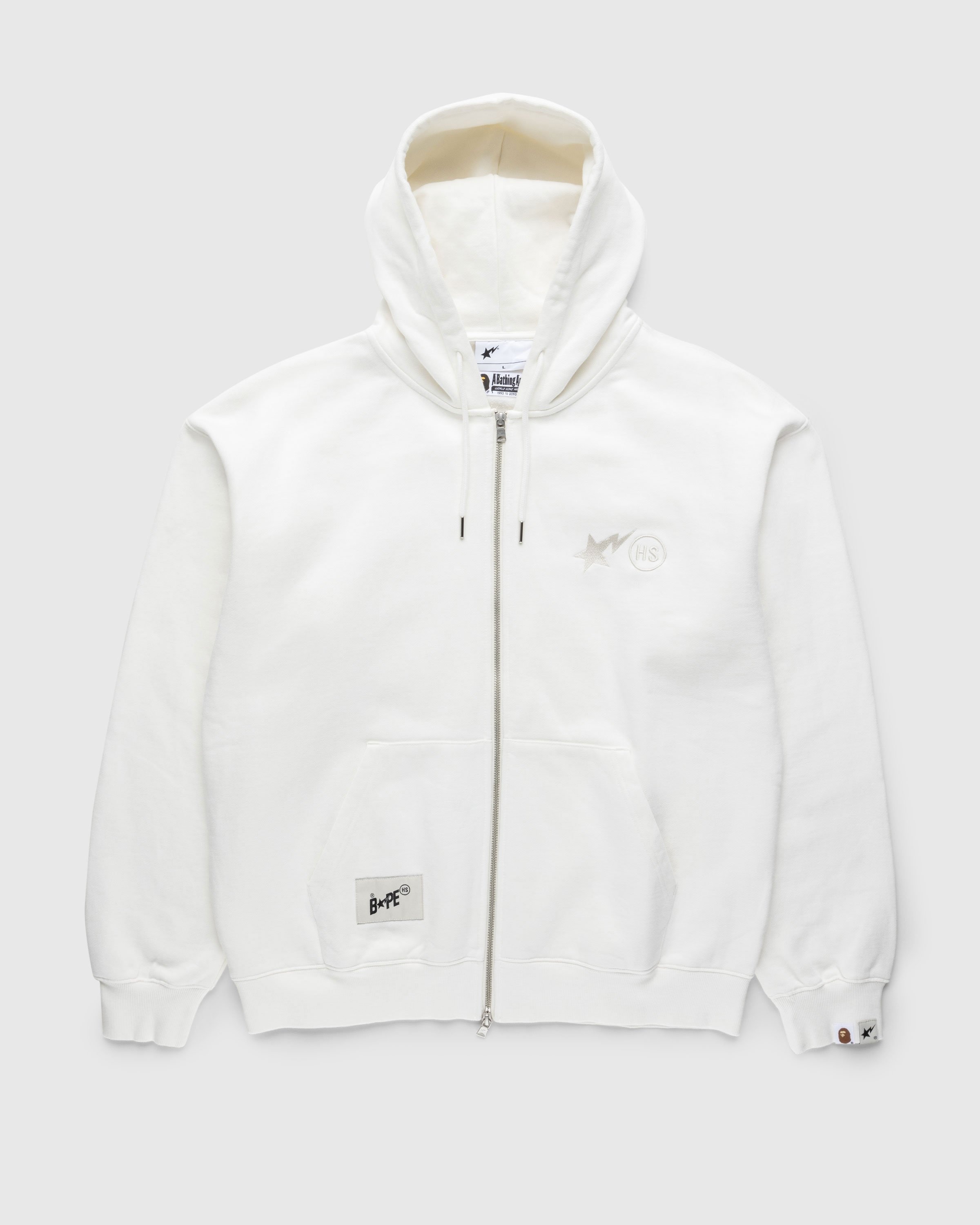 BAPE x Highsnobiety – Heavy Washed Zip Hoodie Ivory | Highsnobiety Shop