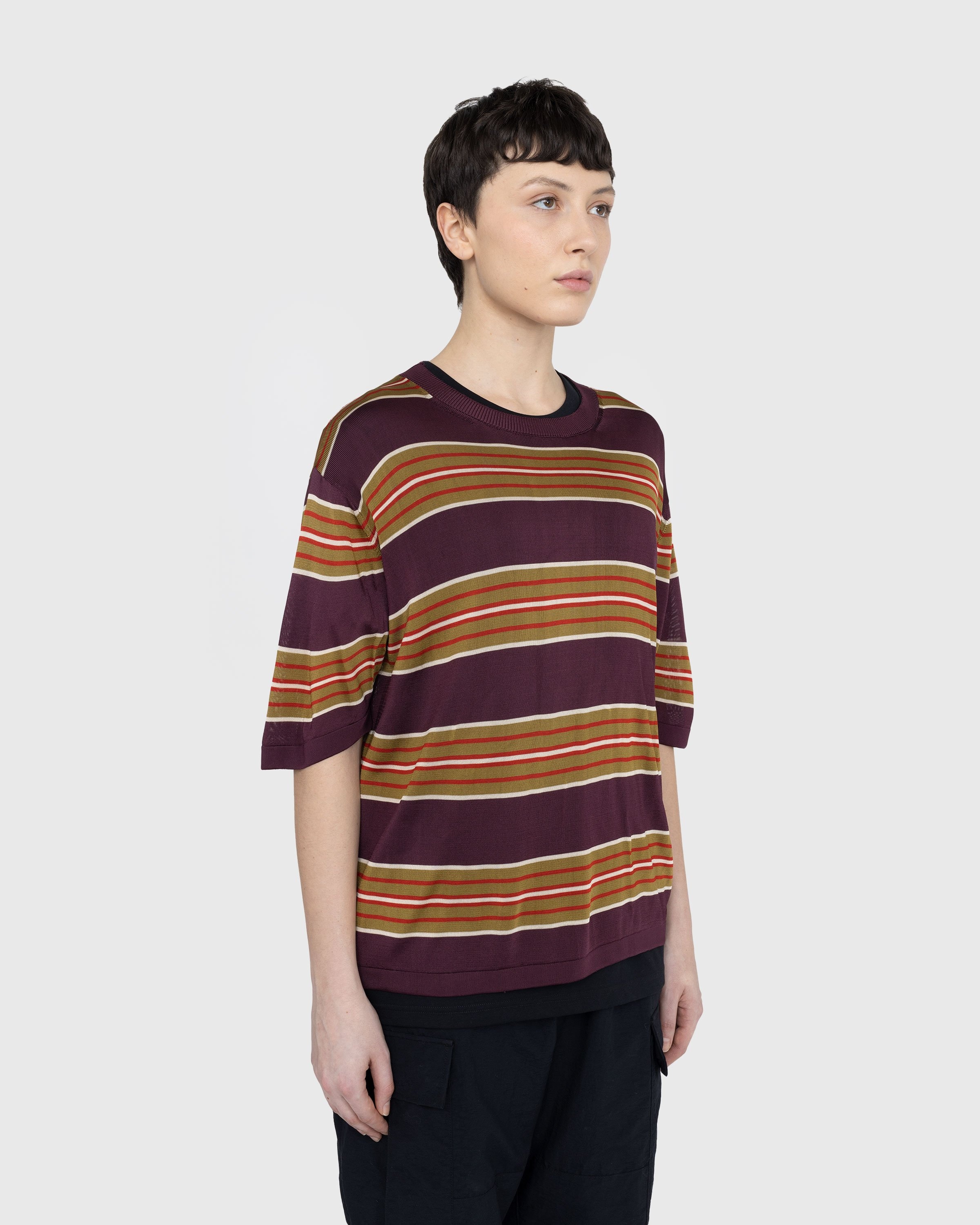 Dries van Noten – Mias Knit T-Shirt Burgundy - T-Shirts - Red - Image 2