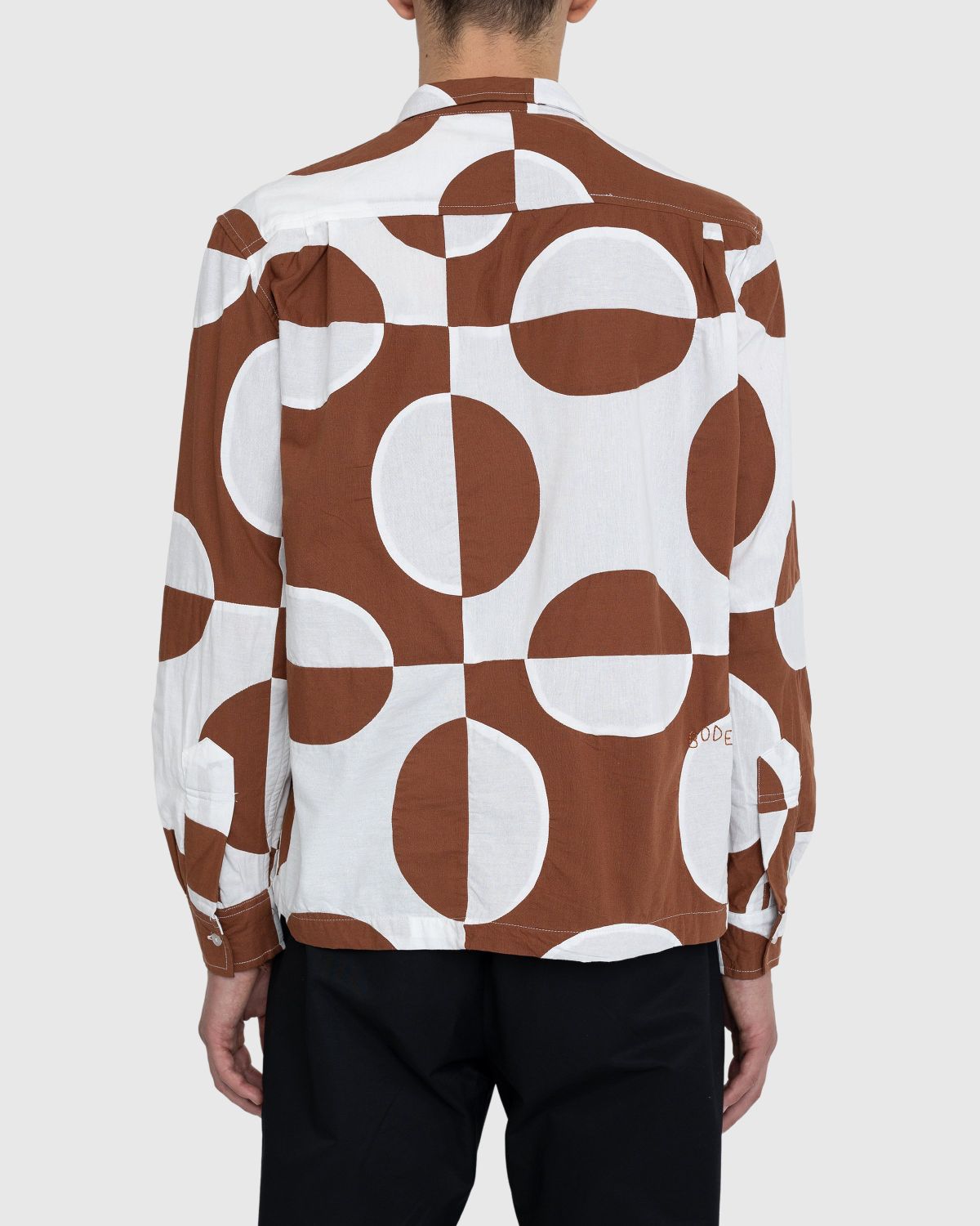 Bode – Duo Oval Patchwork Long-Sleeve Shirt Brown - Longsleeve Shirts - Multi - Image 4