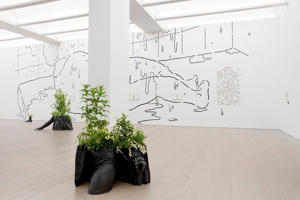 Installation View of Iván Argote: A Place For US at Perrotin New York, 2021