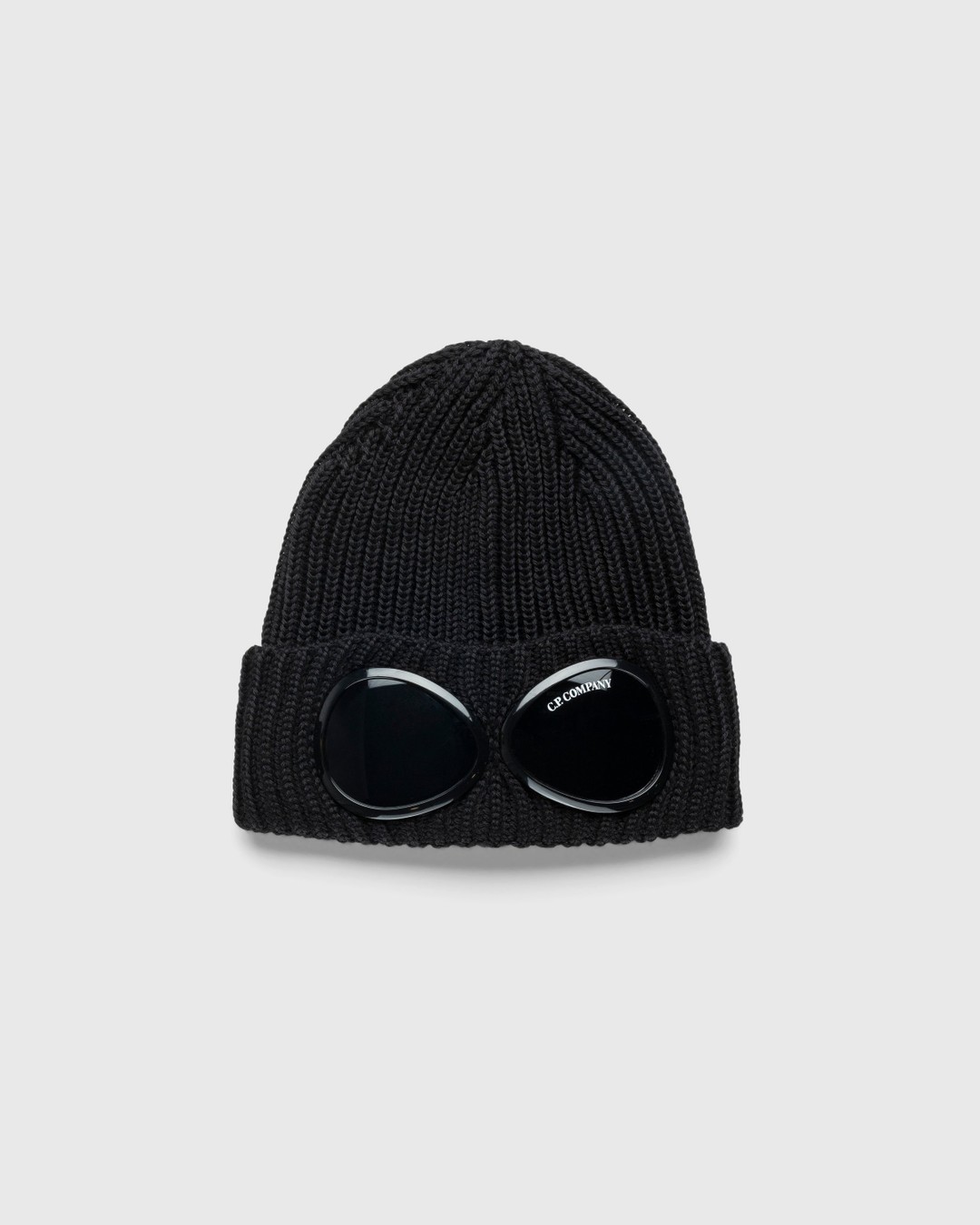 C.P. Company Extra Fine Merino Wool Goggle Beanie Black