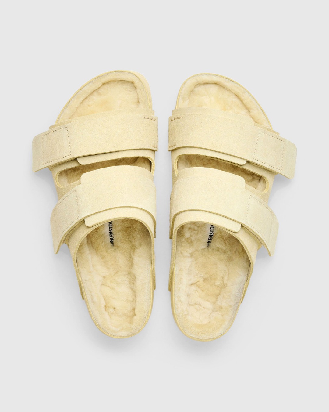 Pale yellow birkenstocks top