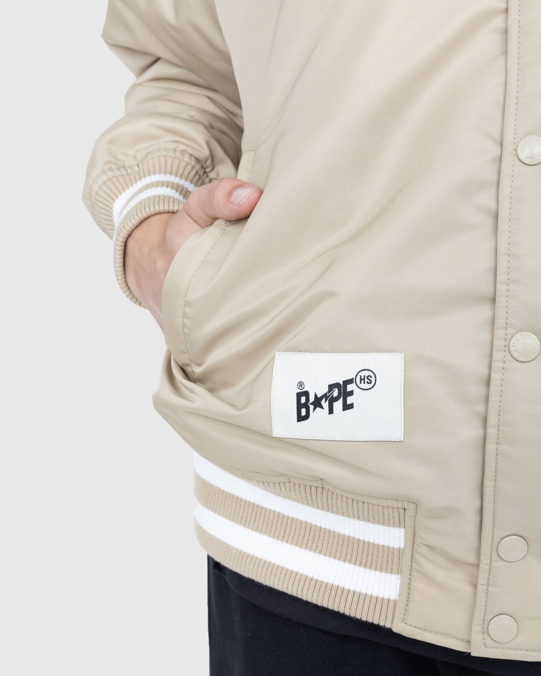 BAPE x Highsnobiety – Varsity Jacket Beige - Outerwear - Beige - Image 5
