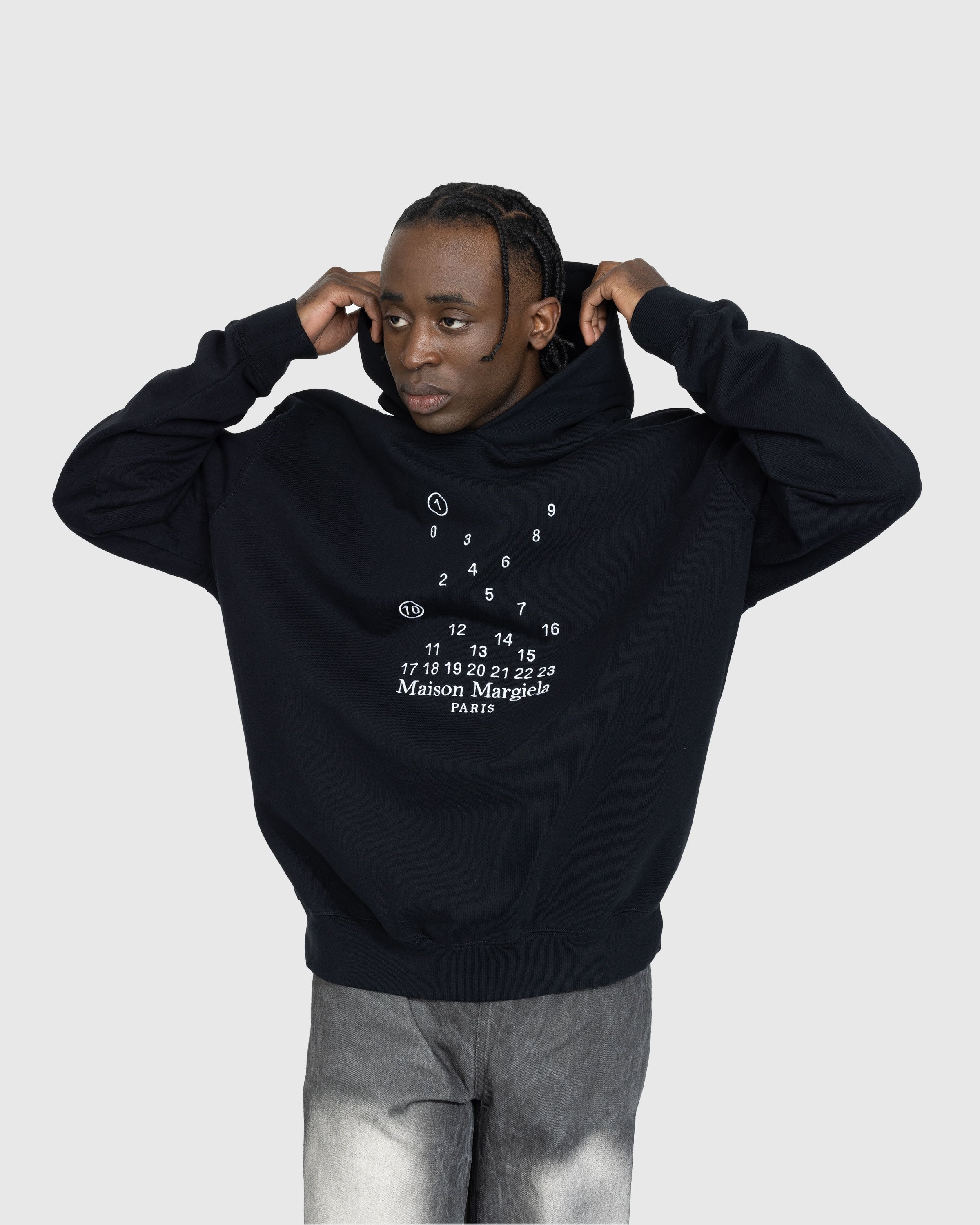 Maison Margiela – Numerical Logo Hoodie Black - Sweats - Black - Image 2