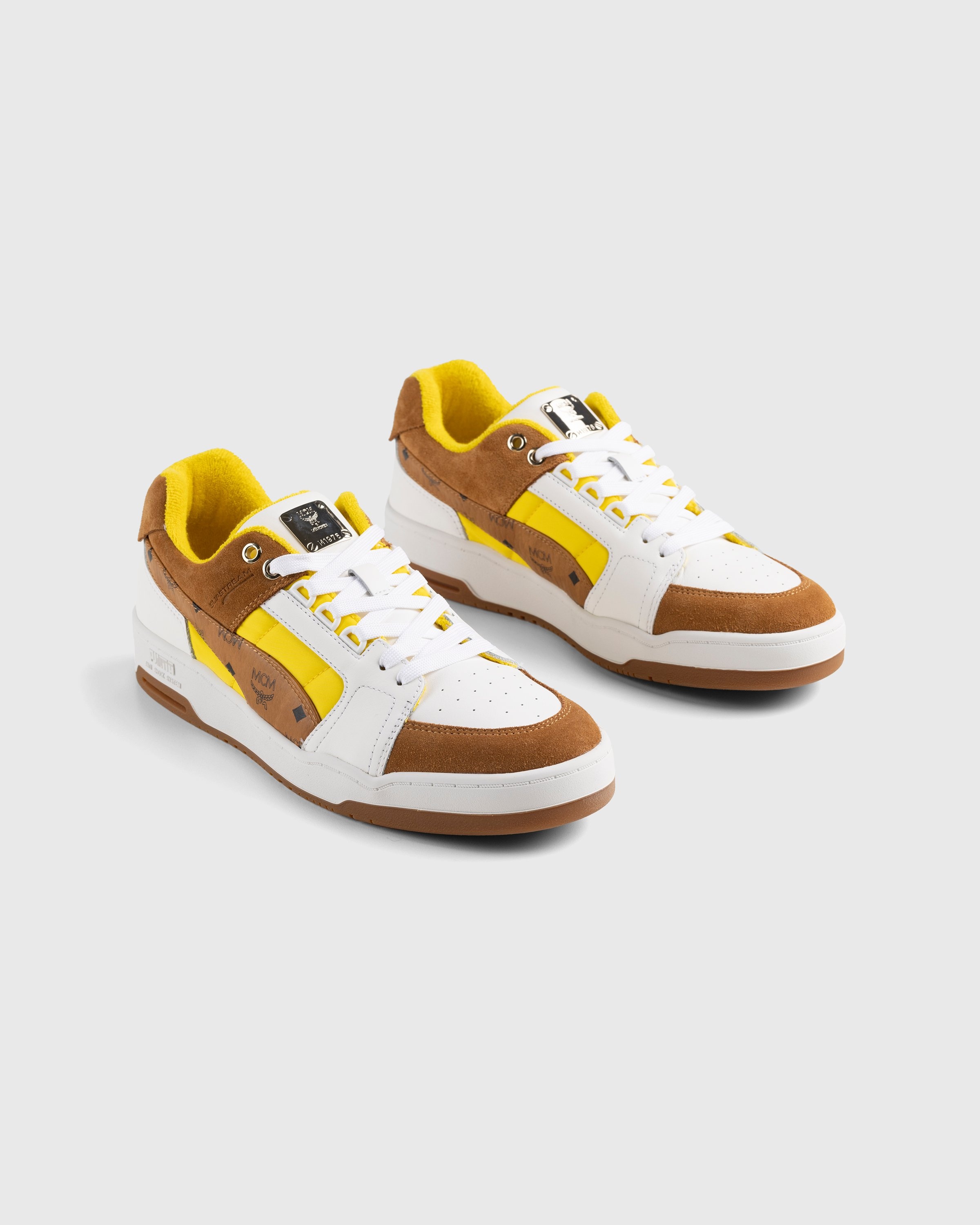 Puma x MCM – Slipstream Lo White/Yellow - Low Top Sneakers - Beige - Image 3