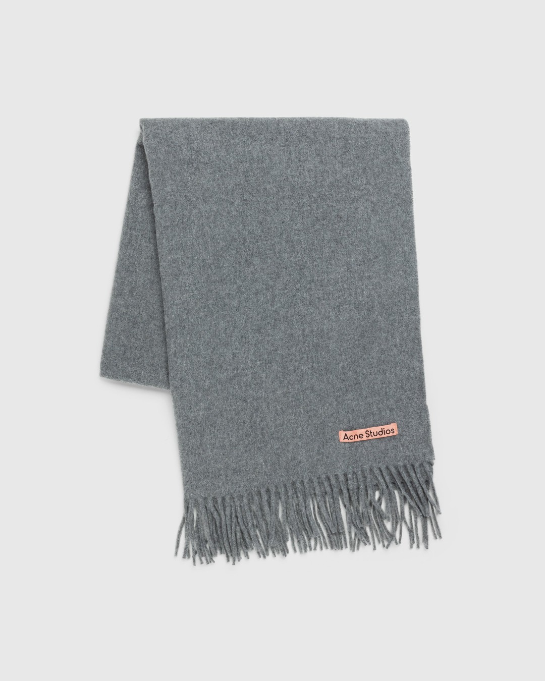 Acne Studios – Wool Fringe Scarf Grey Melange - Scarves - Grey - Image 2