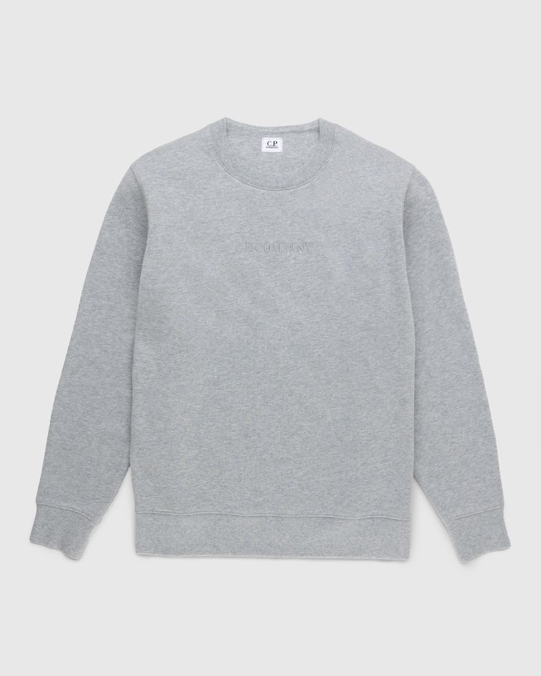 C.P. Company – Diagonal Raised Fleece Logo Sweatshirt Grey