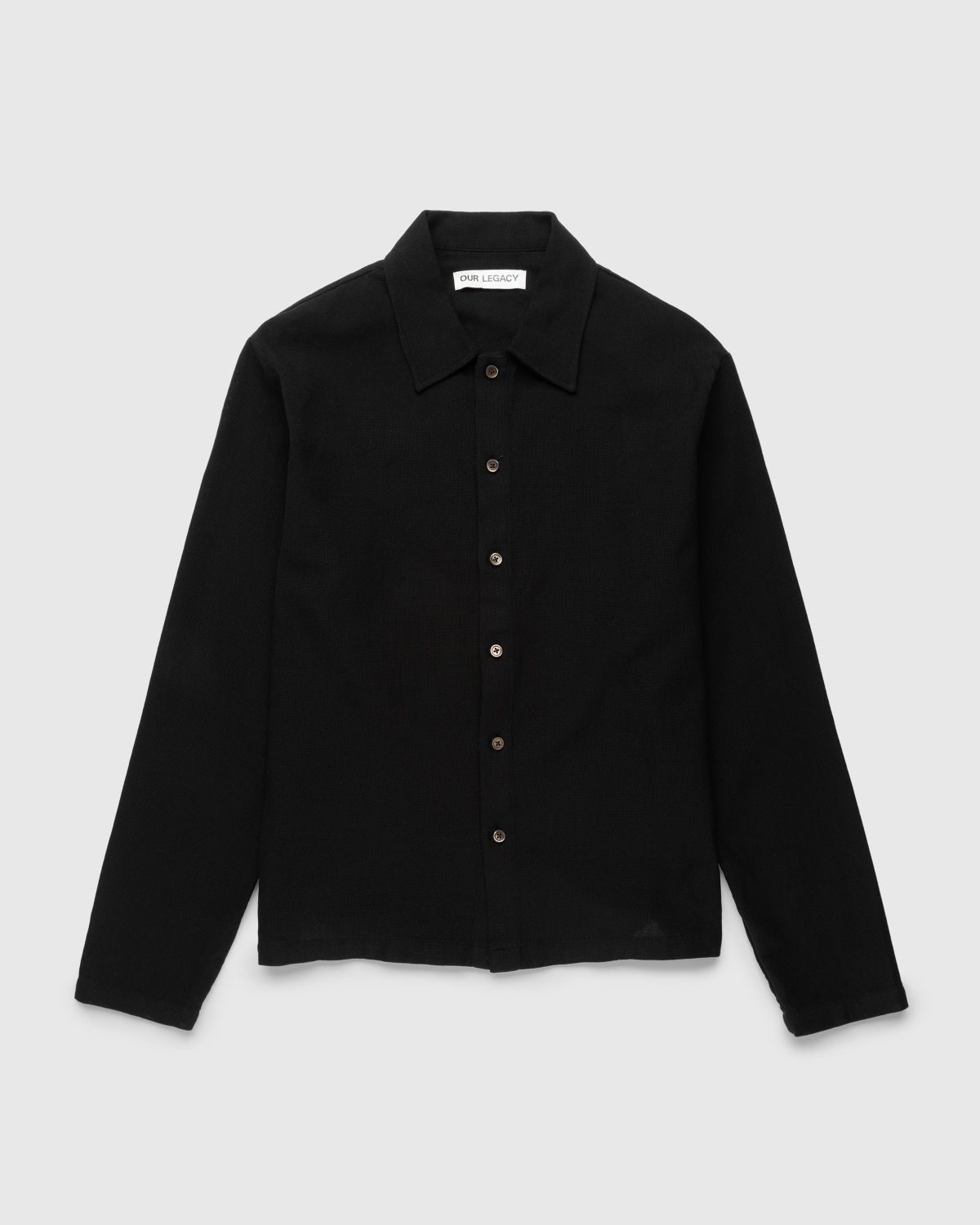 Our Legacy – Isola Shirt Black Sparse Panama Cotton - Shirts - Black - Image 1